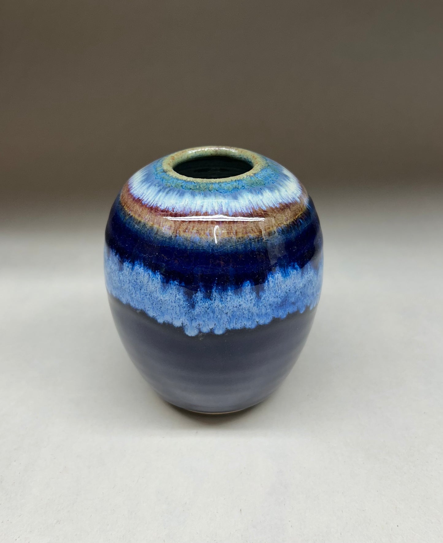 Pottery Vase with pin frog - Made in Oregon - Ikebana