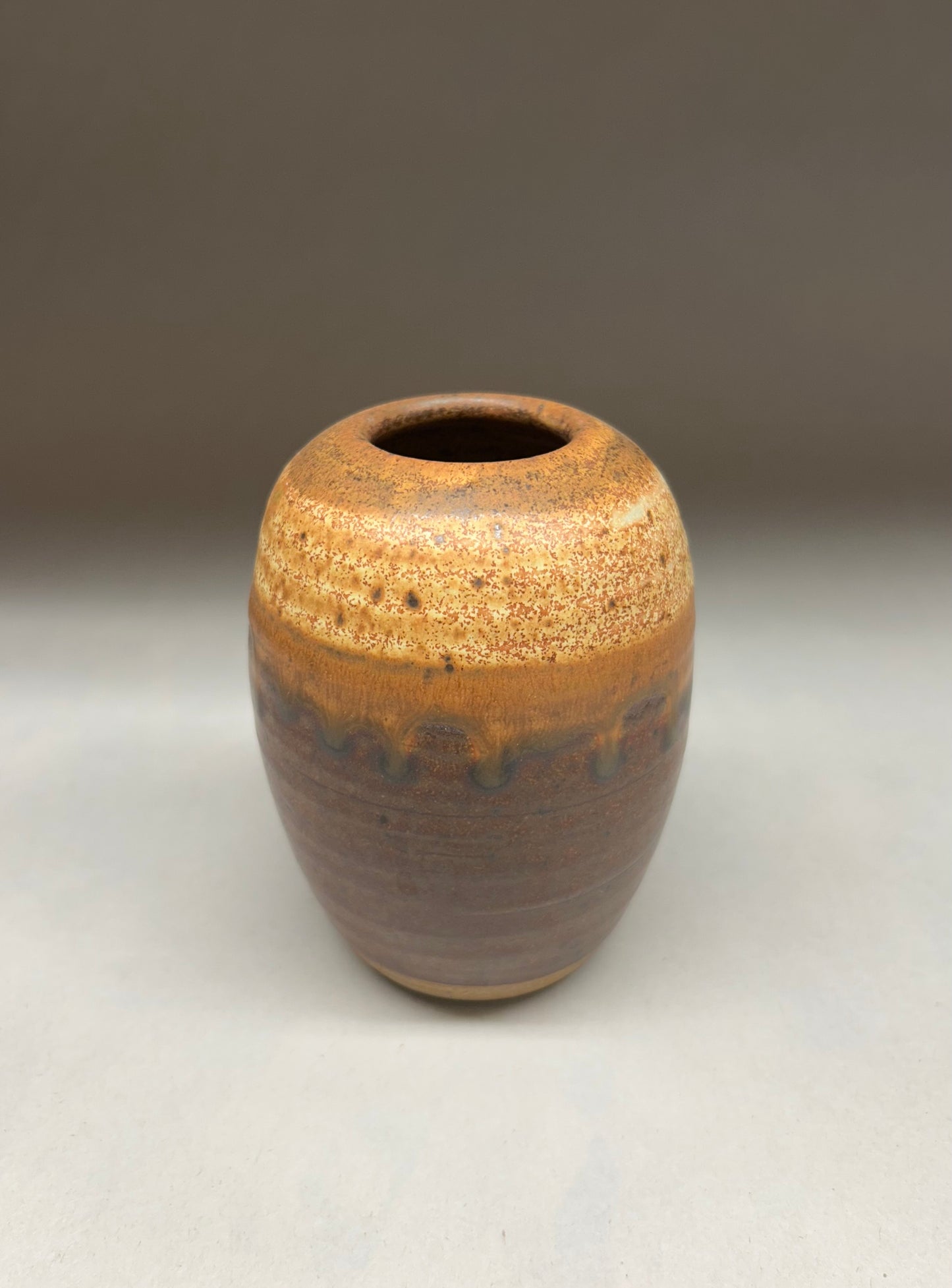 Pottery Vase with pin frog - Made in Oregon - Ikebana