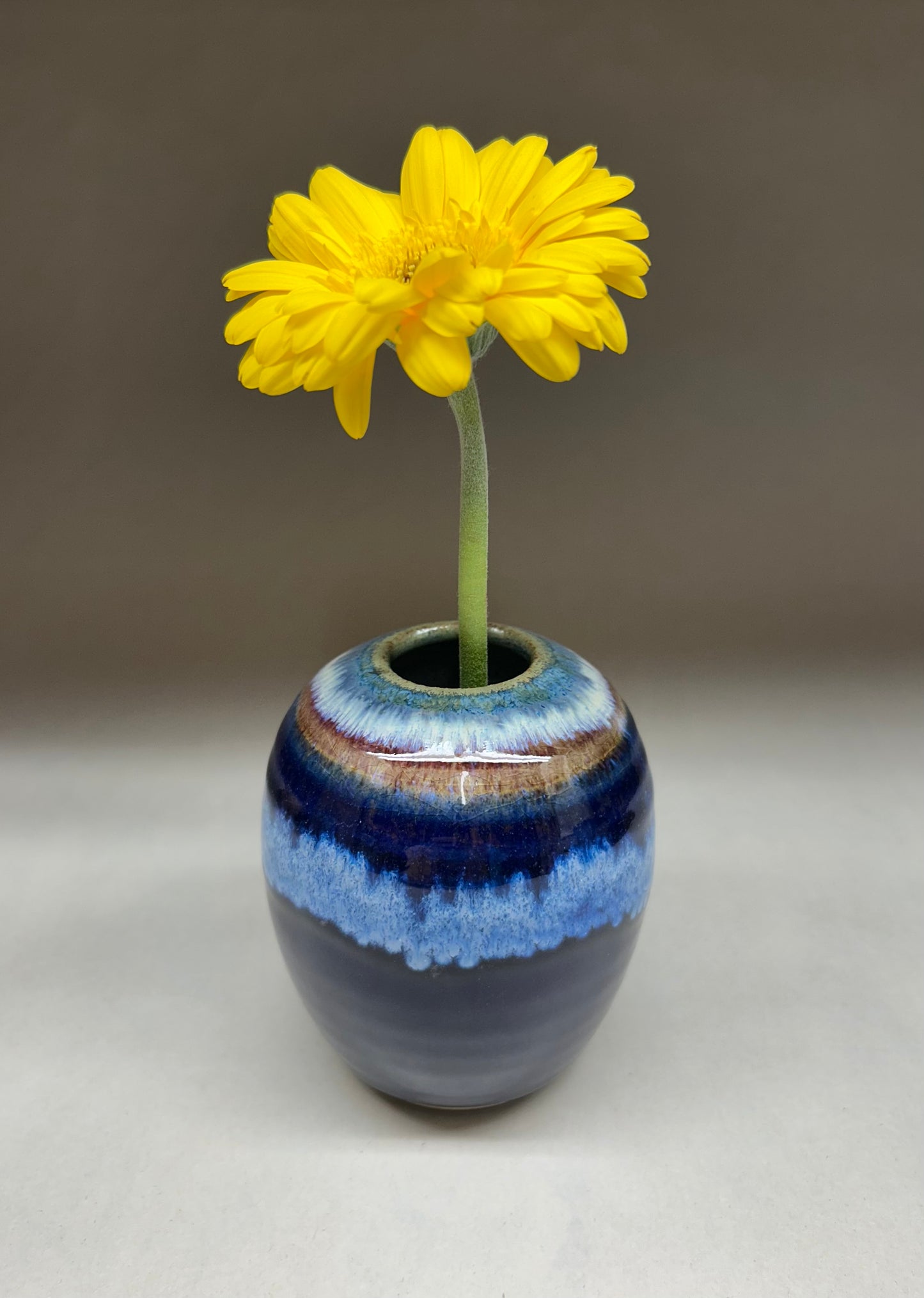 Pottery Vase with pin frog - Made in Oregon - Ikebana