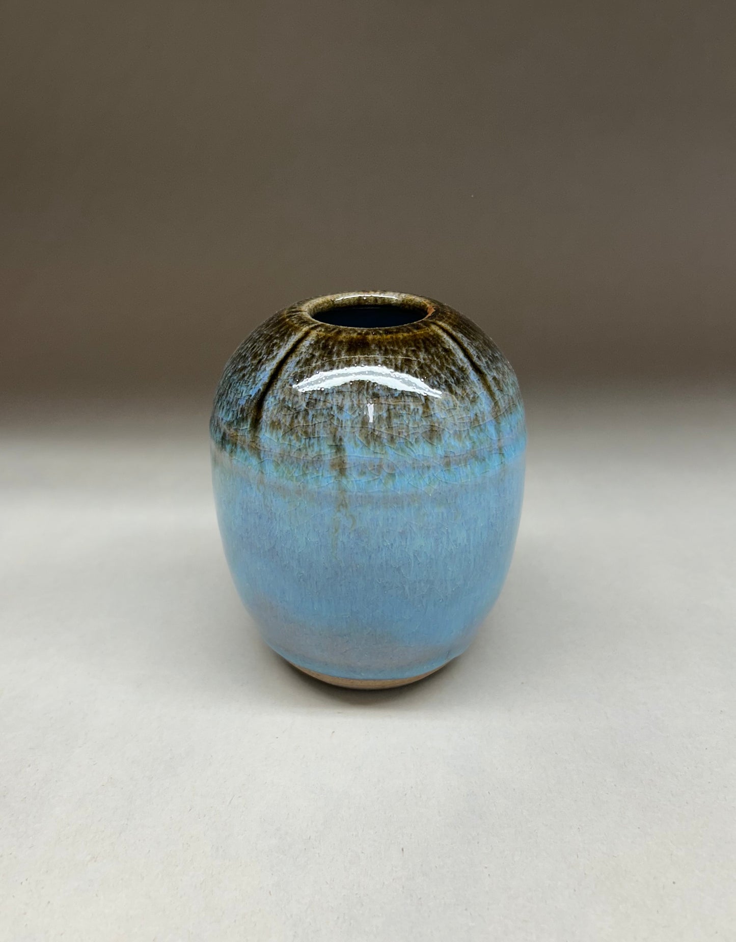Pottery Vase with pin frog - Made in Oregon