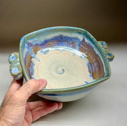 Handmade Pottery Baking Dish with Handles
