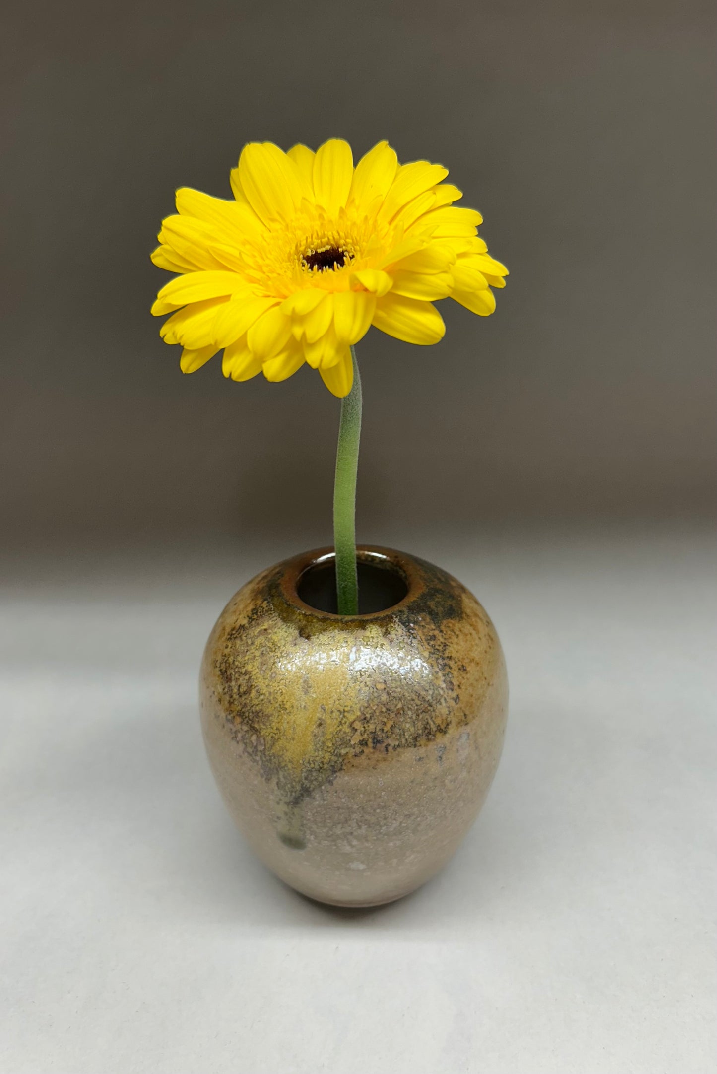 Pottery Vase with pin frog - Made in Oregon - Ikebana