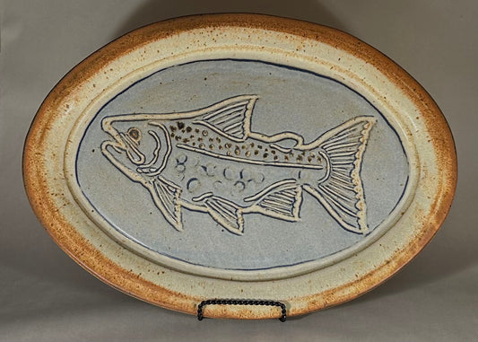 Stoneware Fish Platter - Oval Serving Platter