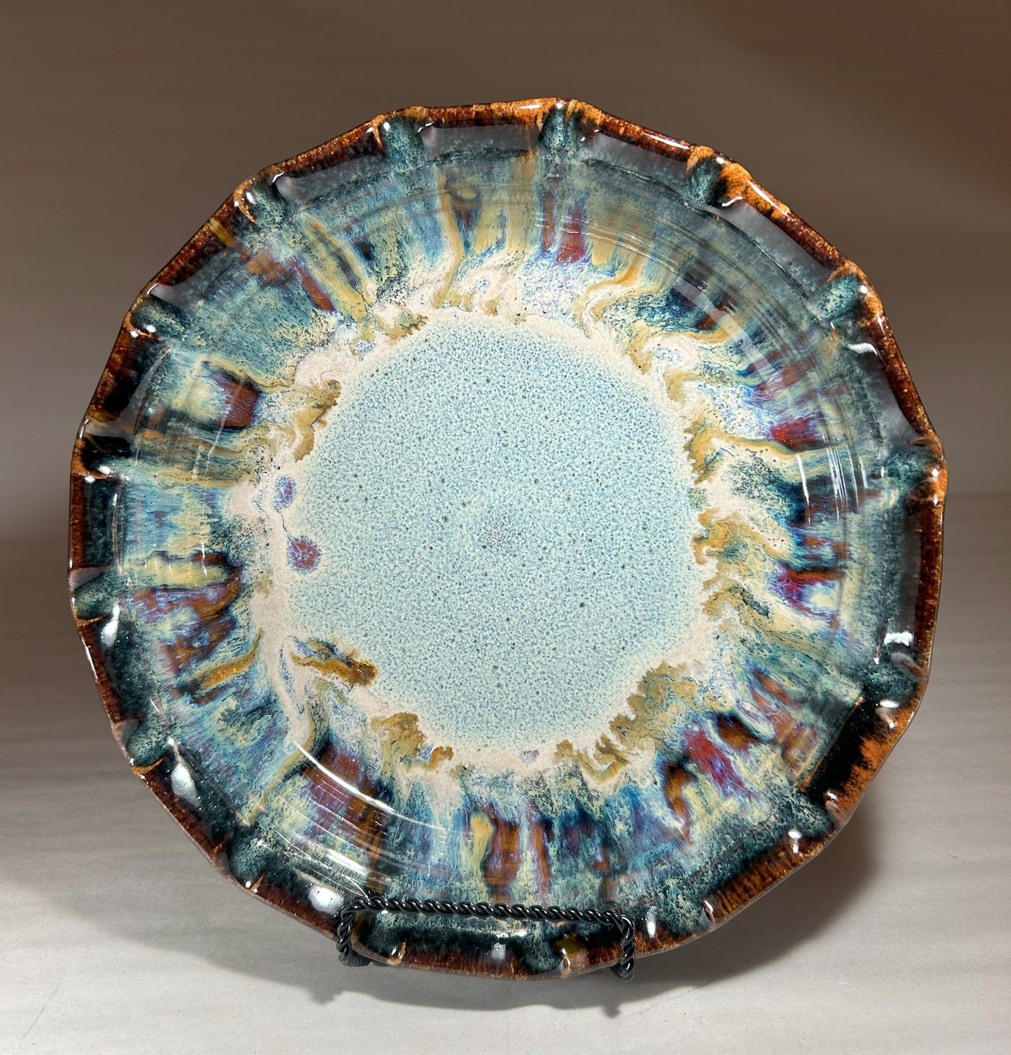 Stoneware Pie Plate Deep dish with fluted edge.