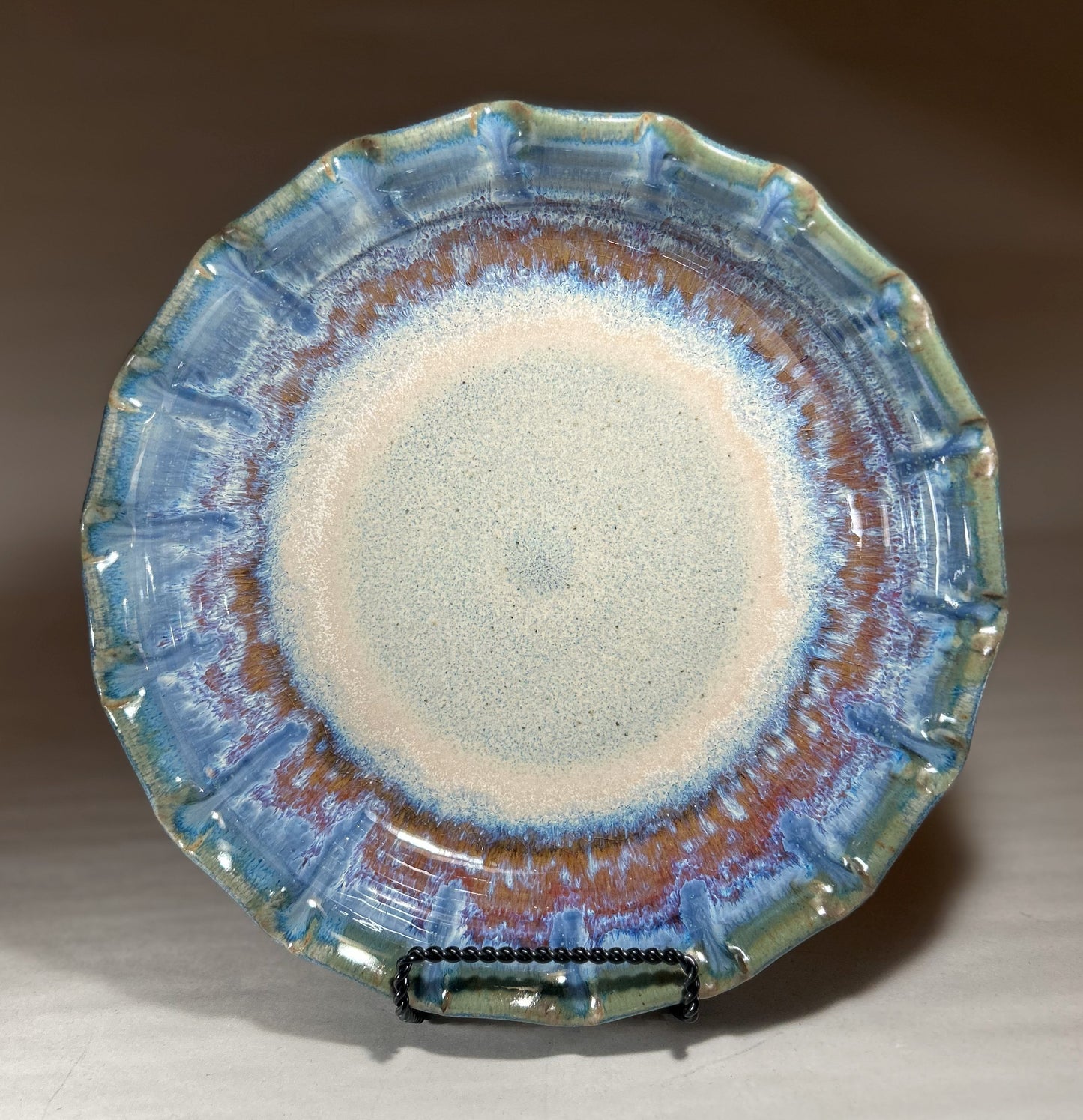 Stoneware Pie Plate Deep dish with fluted edge.