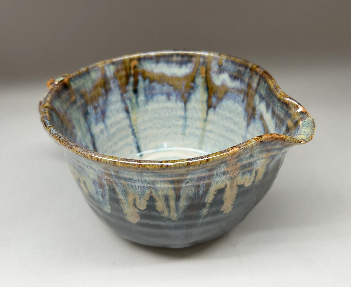 Handmade Pottery Batter Bowl with Whisk – Rustic Ceramic Mixing Bowl for Baking