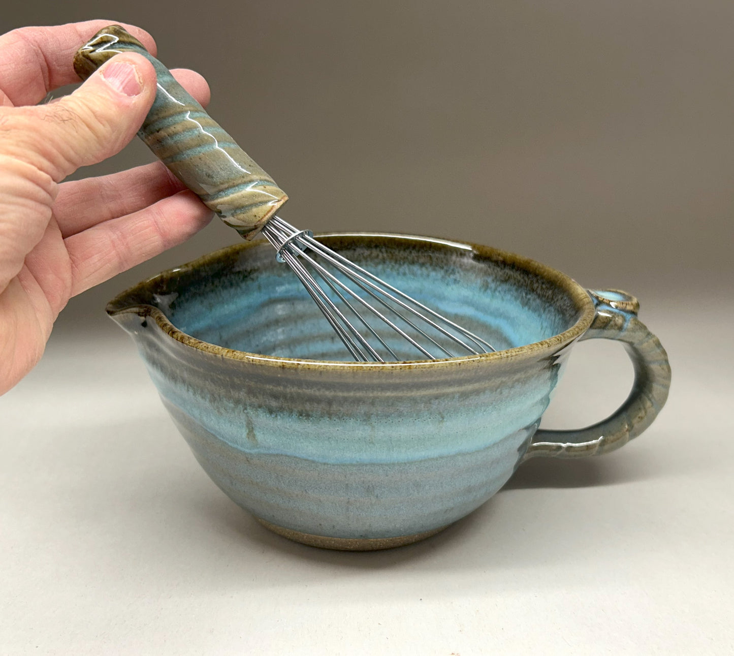 Batter Bowl - Handmade Pottery for your kitchen - Beautiful Ash Glaze