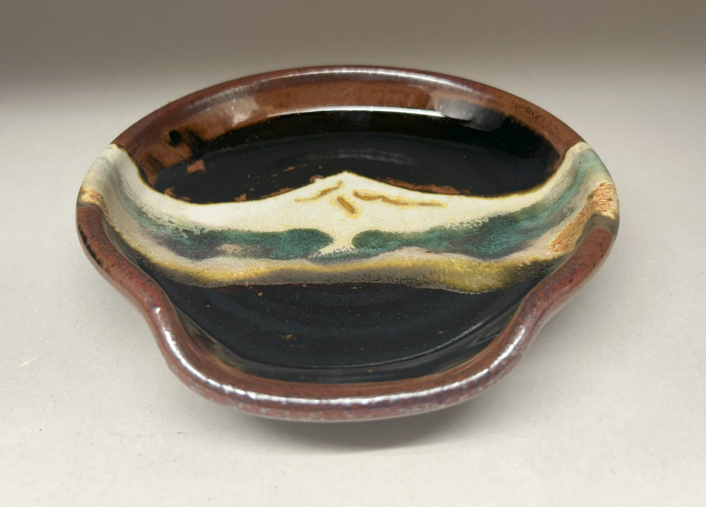 Pottery Spoon Rest - Midnight Mountain Glaze - Kitchen Accessories