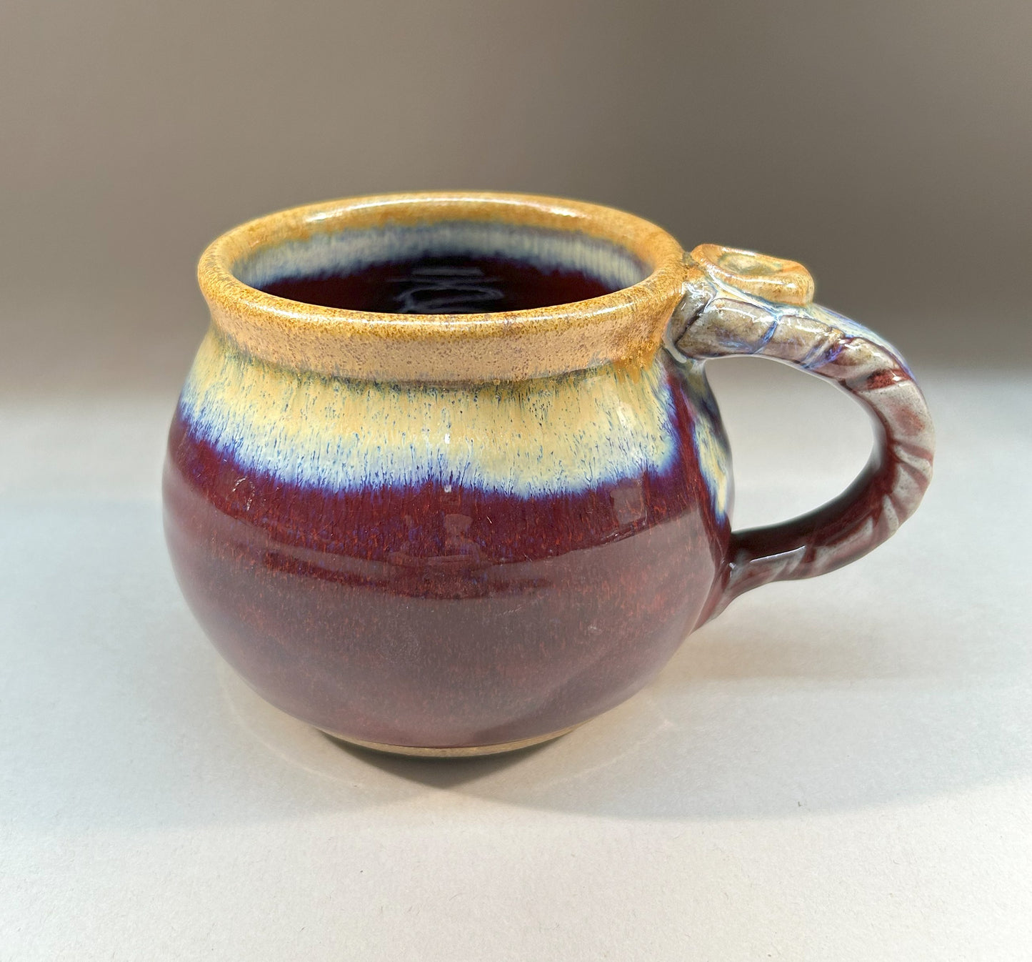 Handmade Round Pottery Mug – Unique Ceramic Cup for Coffee or Tea