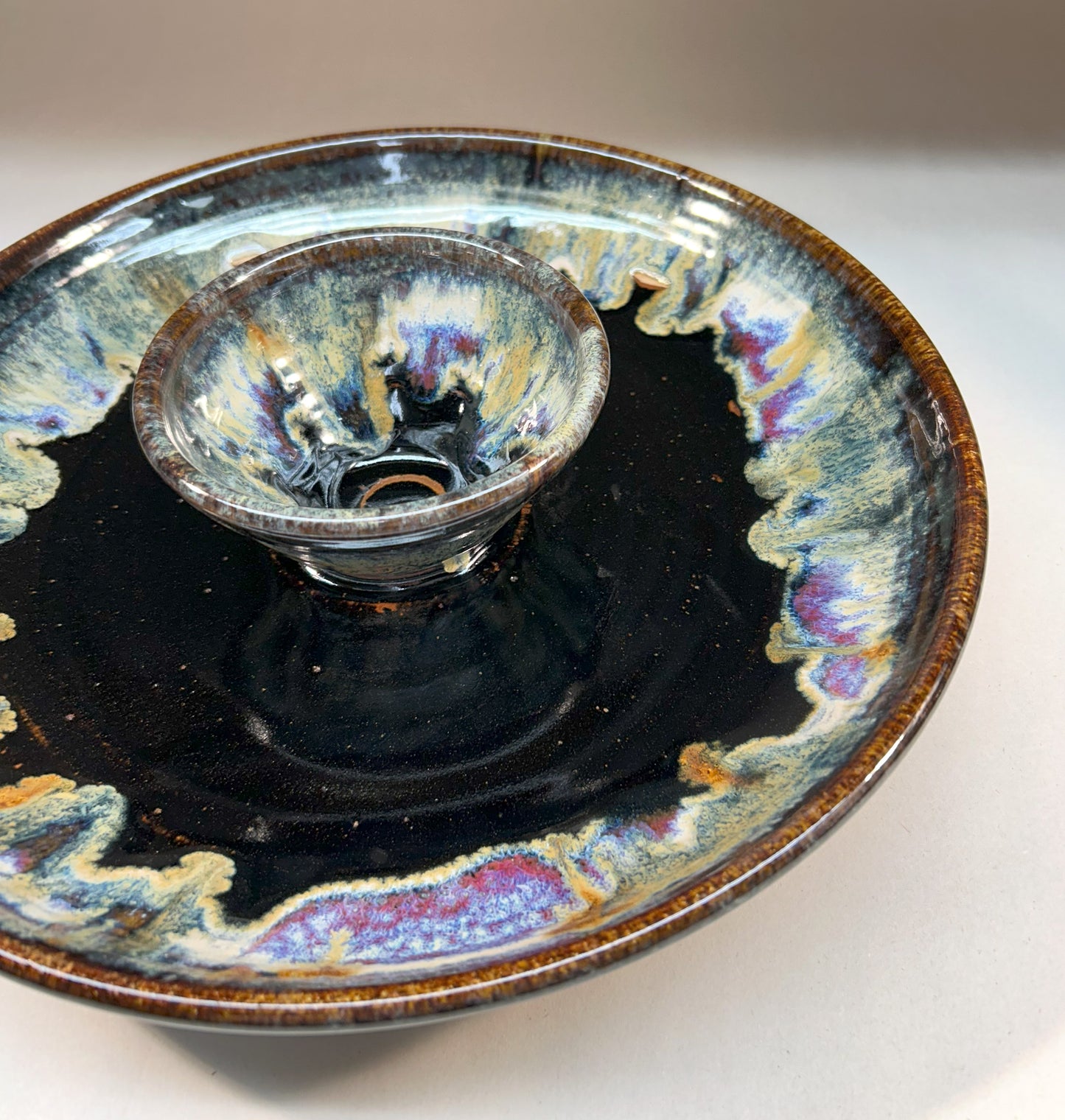 Handmade Pottery Chip and Dip Set – Rustic & Elegant Serving Dish