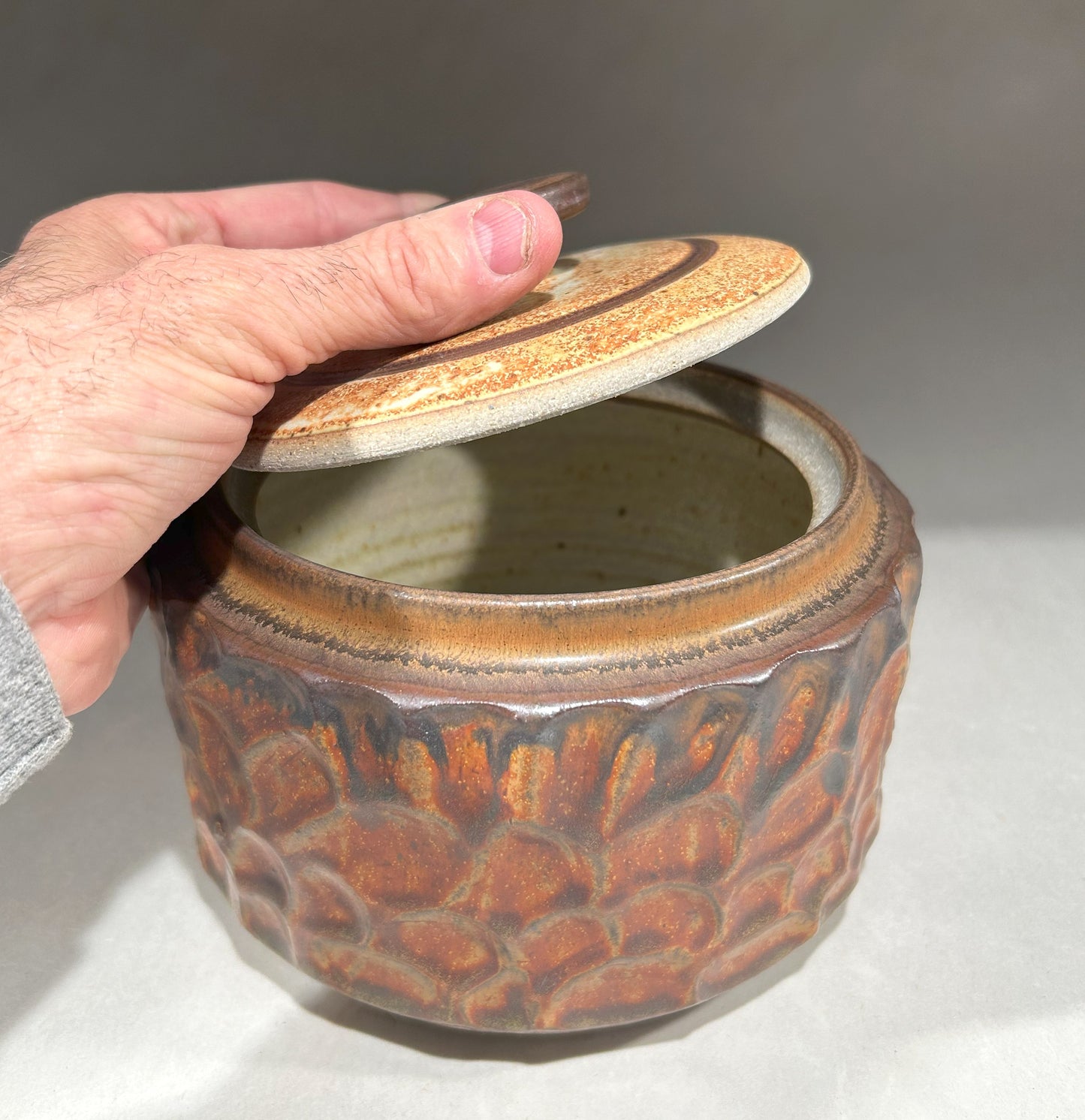 Handmade Pottery Jar with Shanner Red Glaze – Rustic Ceramic Home Decor