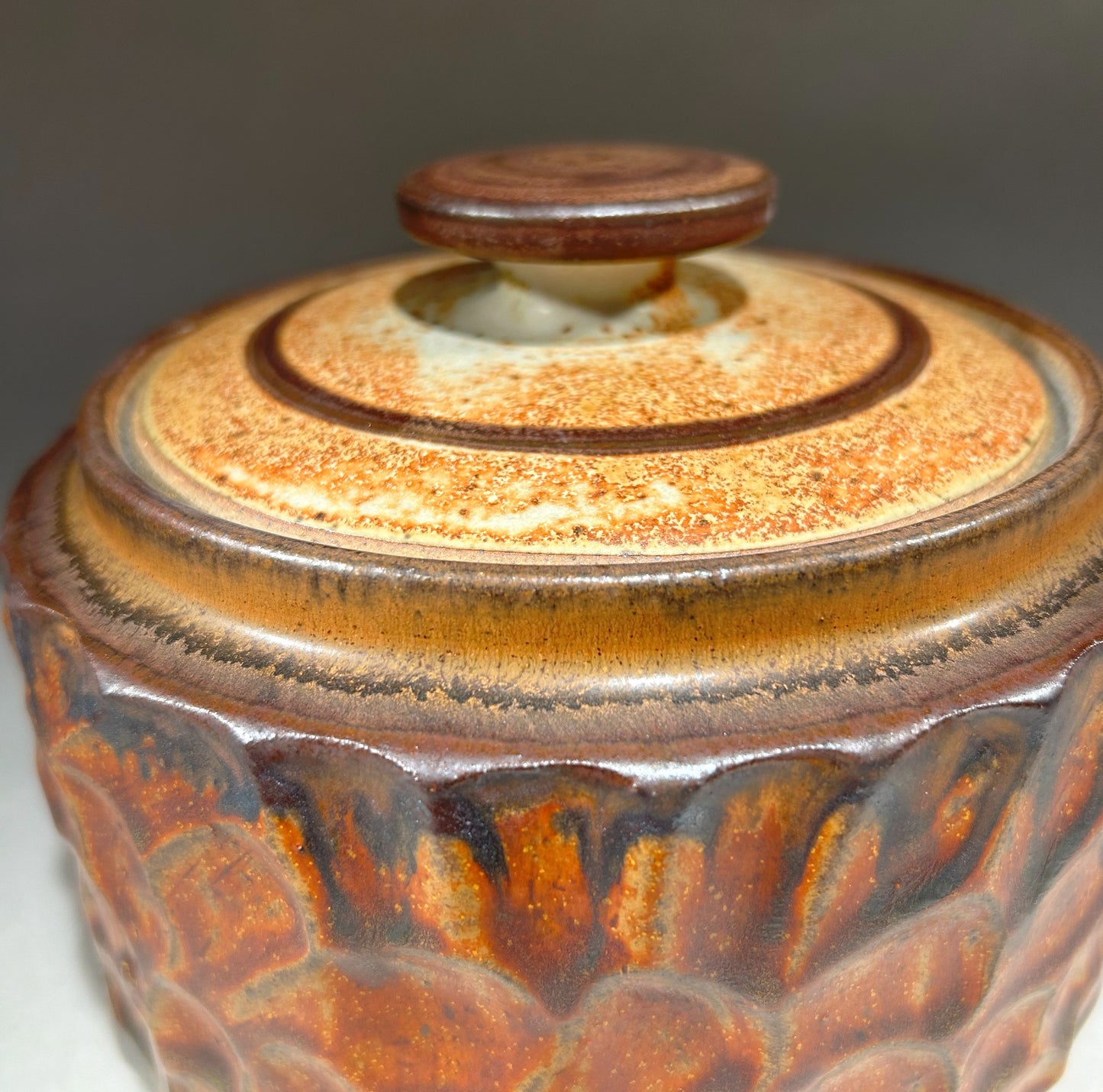 Handmade Pottery Jar with Shanner Red Glaze – Rustic Ceramic Home Decor