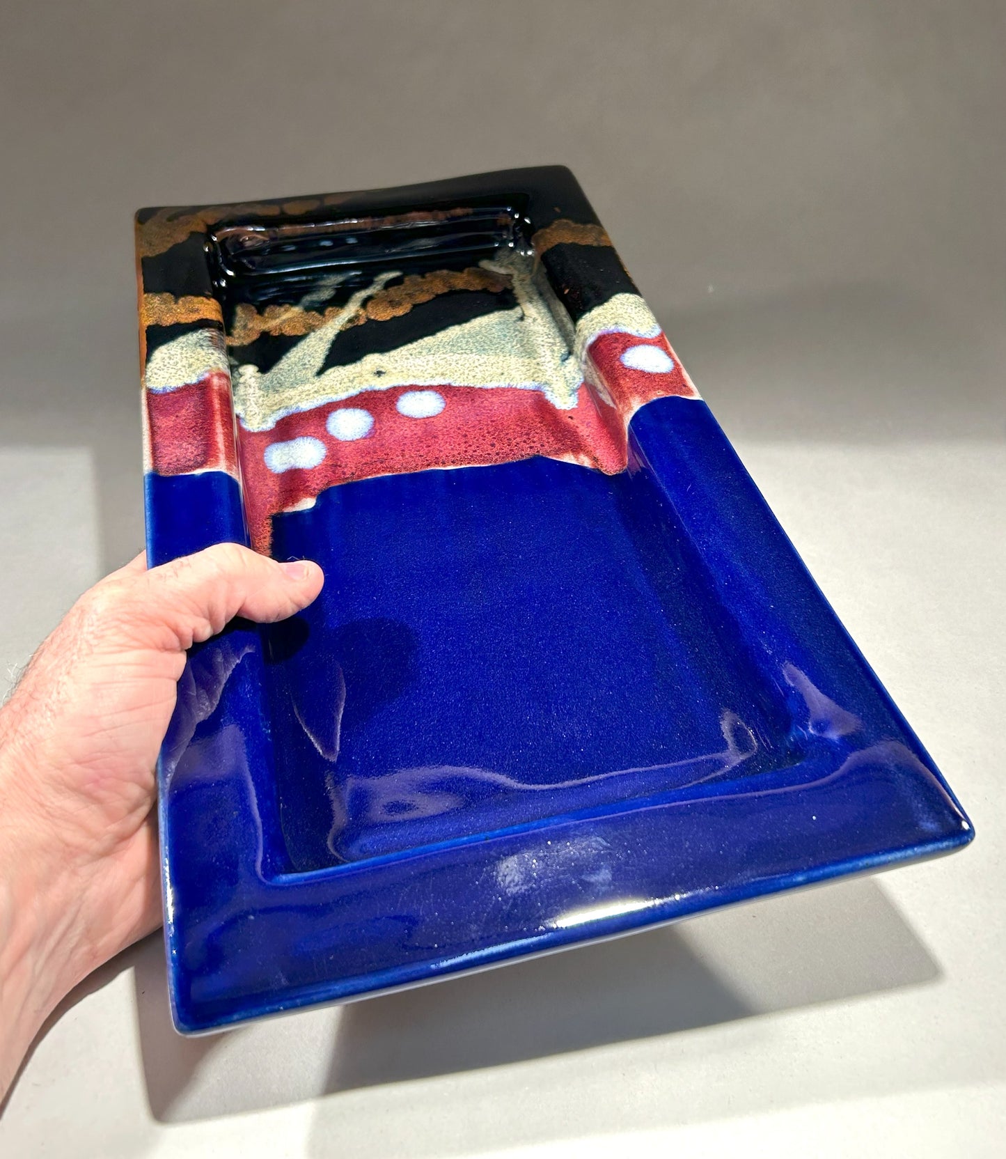 Handmade Rectangle Pottery Platter – Rustic Ceramic Serving Tray for Entertaining and Home Decor