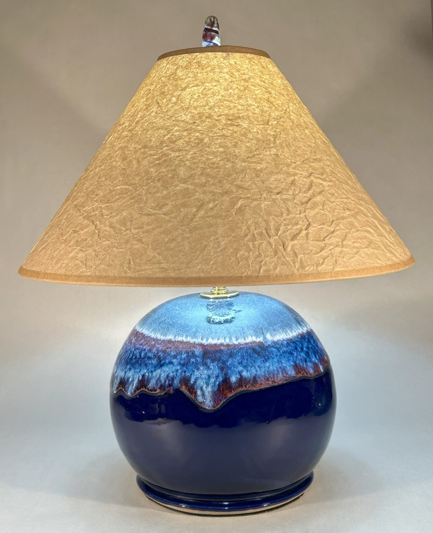 Handmade Pottery with Cobalt Blue Glaze - Handmade finial