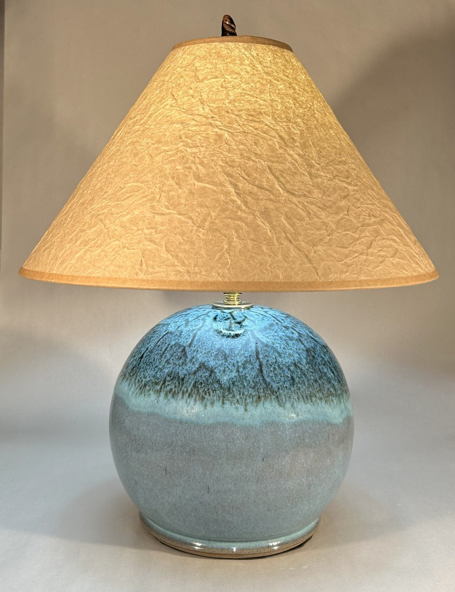 Handmade Pottery Lamp with Natural Ash Glaze – Unique Ceramic Lighting for Home Décor