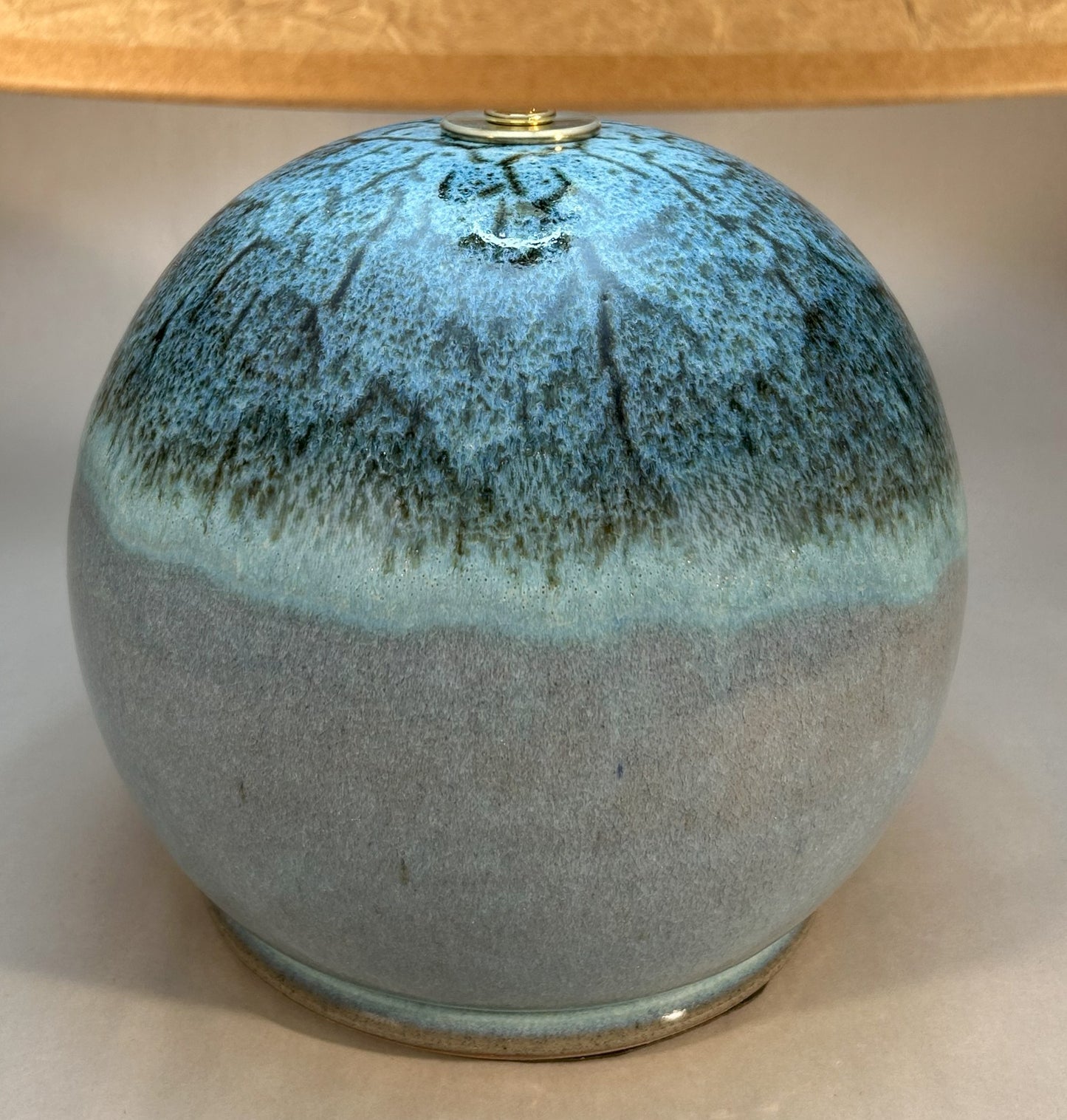 Handmade Pottery Lamp with Natural Ash Glaze – Unique Ceramic Lighting for Home Décor