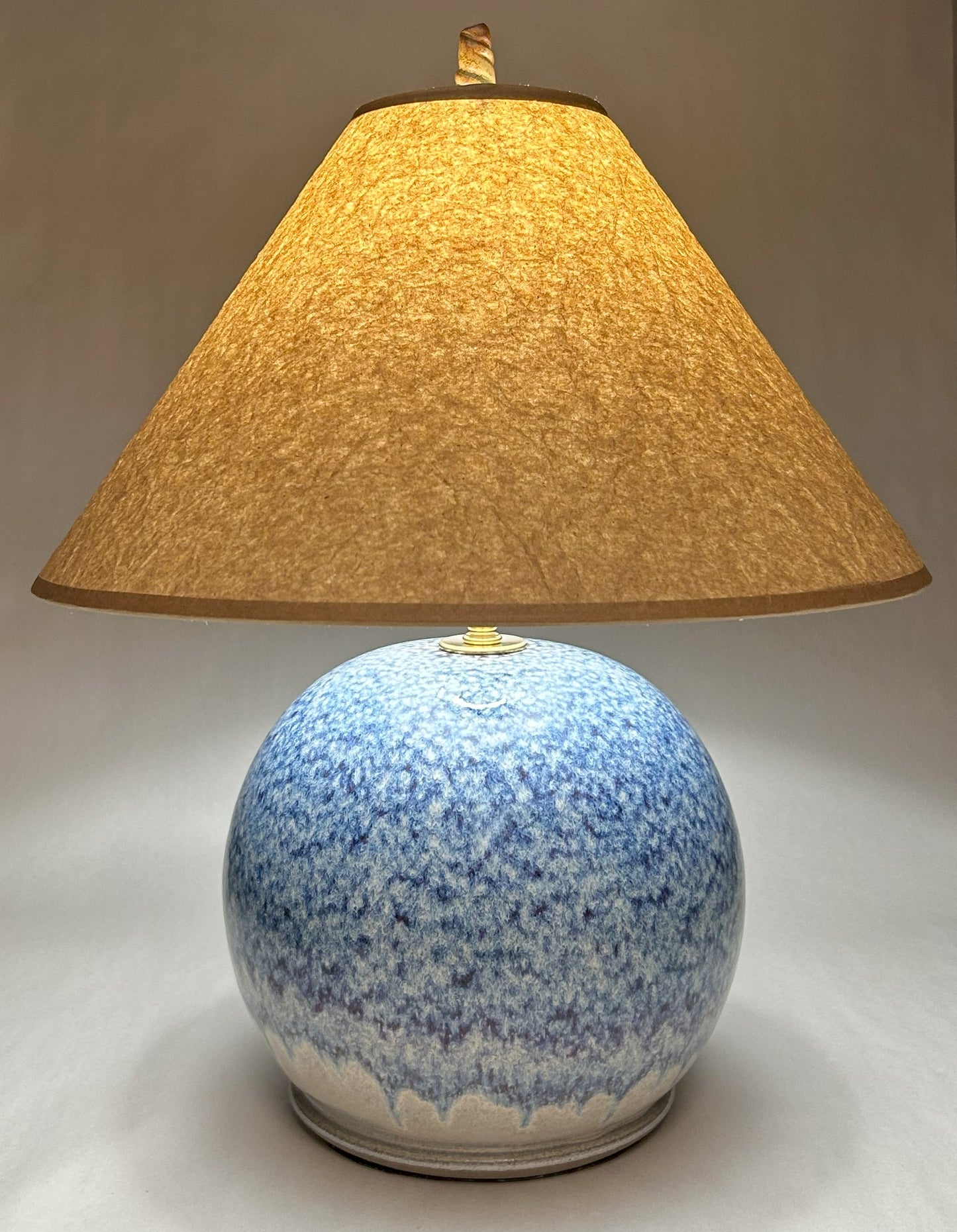 Handmade Pottery Lamp with Purple-Blue Glaze – Unique Ceramic Table Lamp for Home Decor