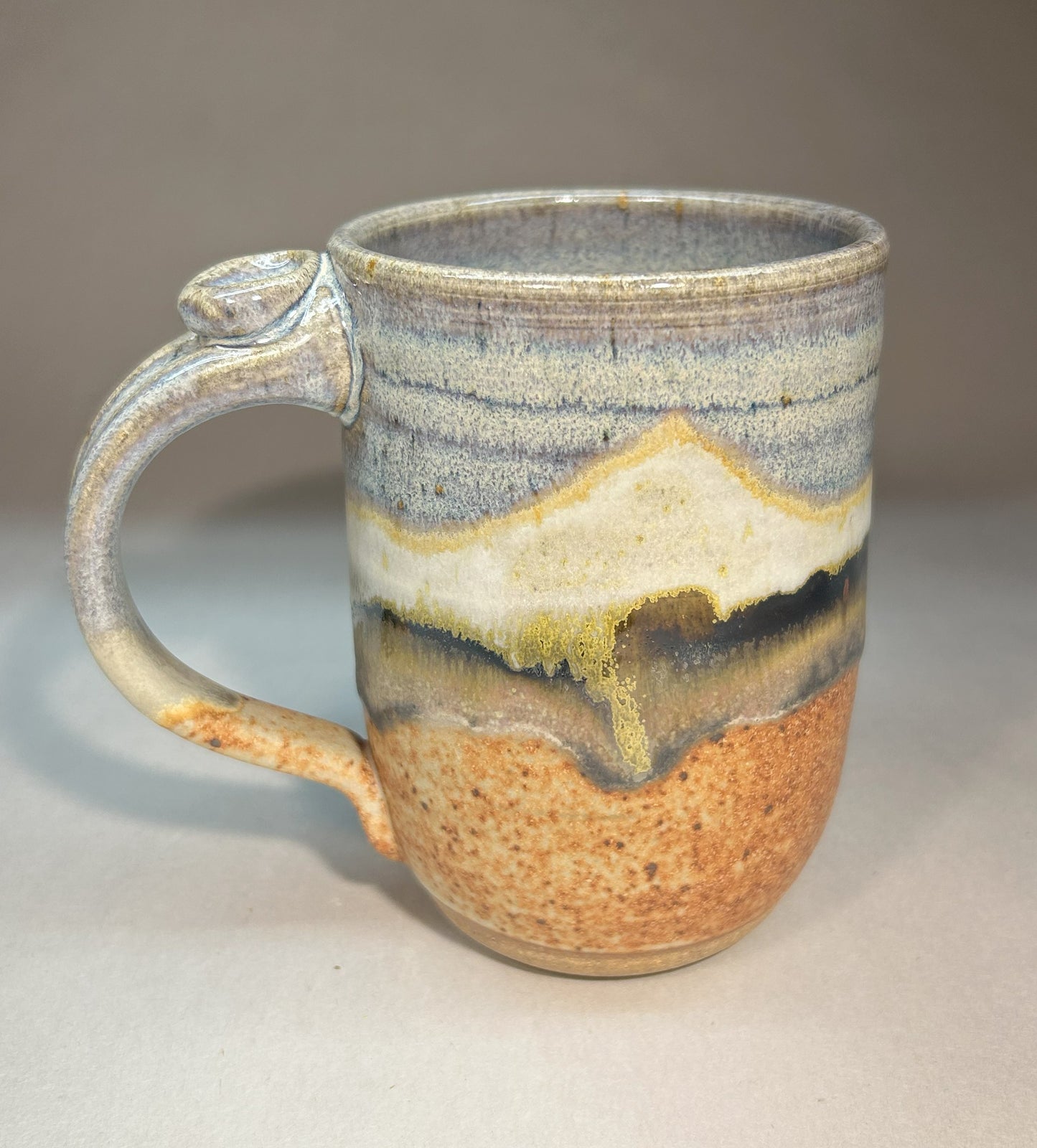 Handmade Pottery Mug with Snowy White Mountain Glaze - Stoneware - Microwavable