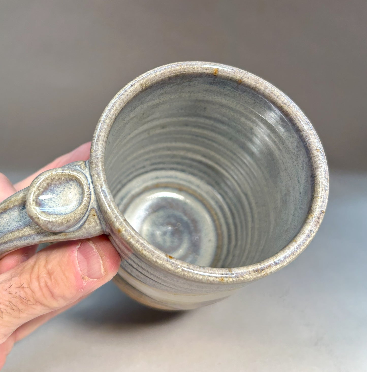 Handmade Pottery Mug with Snowy White Mountain Glaze - Stoneware - Microwavable