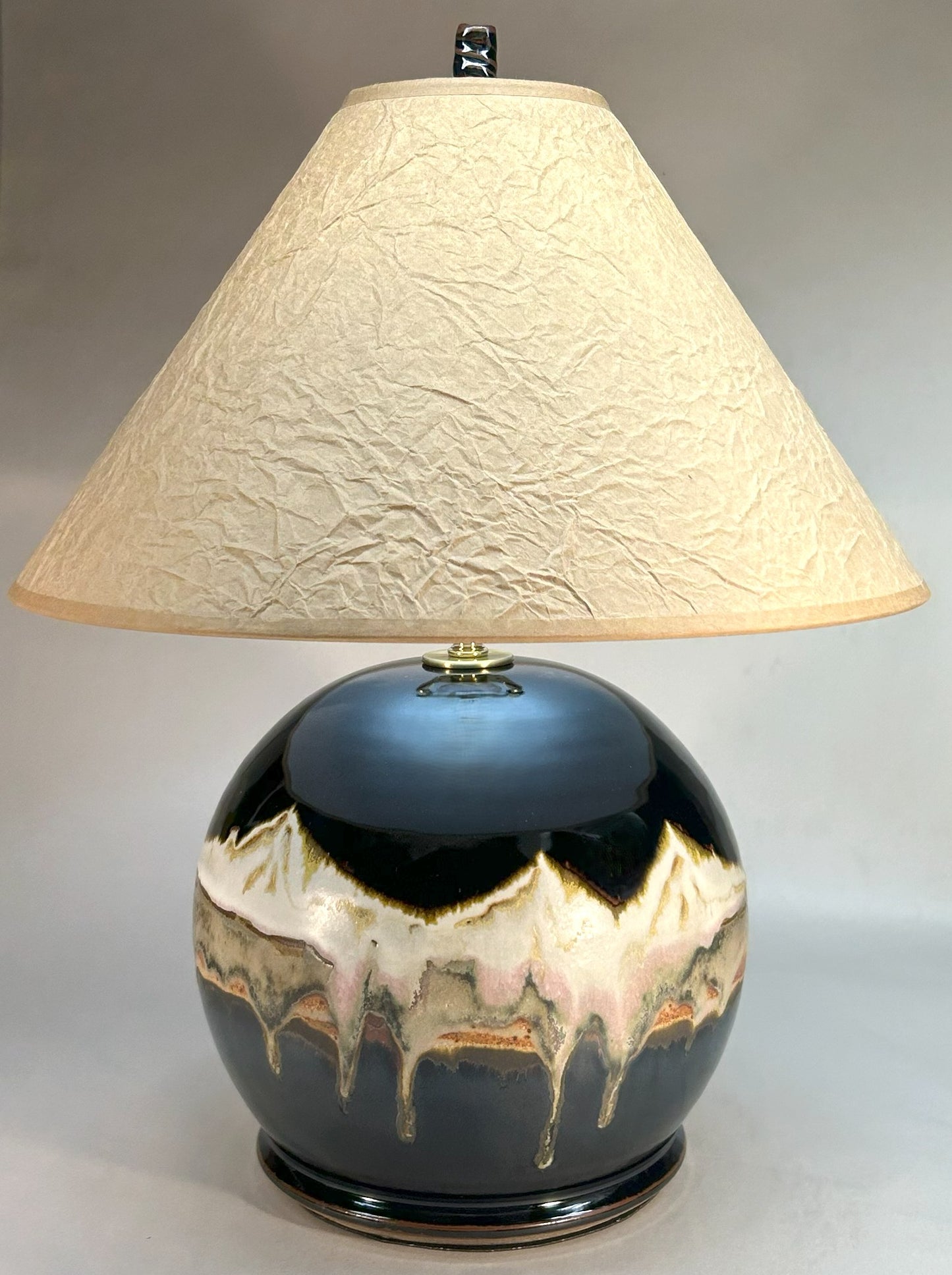 Handmade Pottery Lamp with our Midnight Mountain Glaze