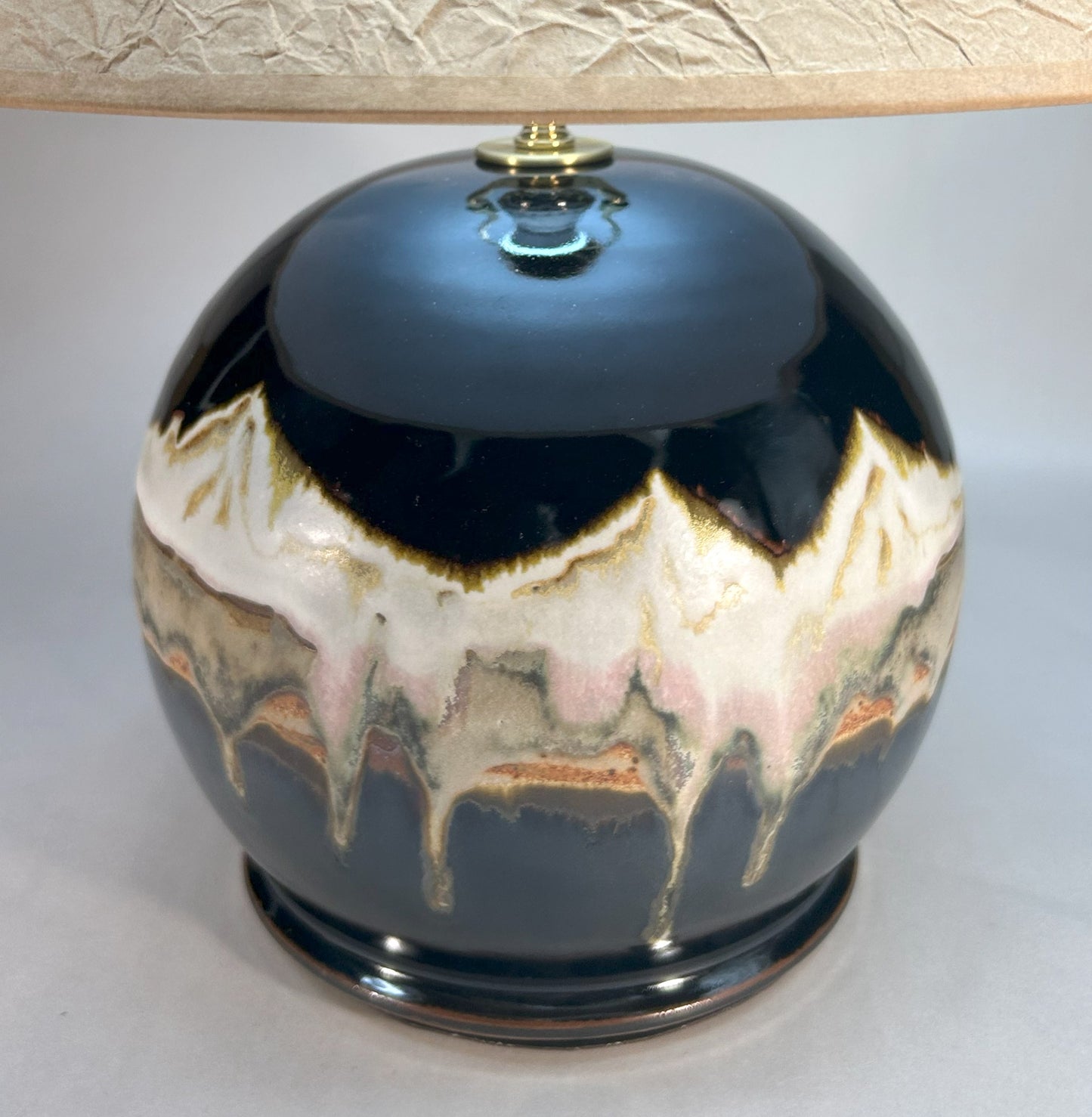 Handmade Pottery Lamp with our Midnight Mountain Glaze