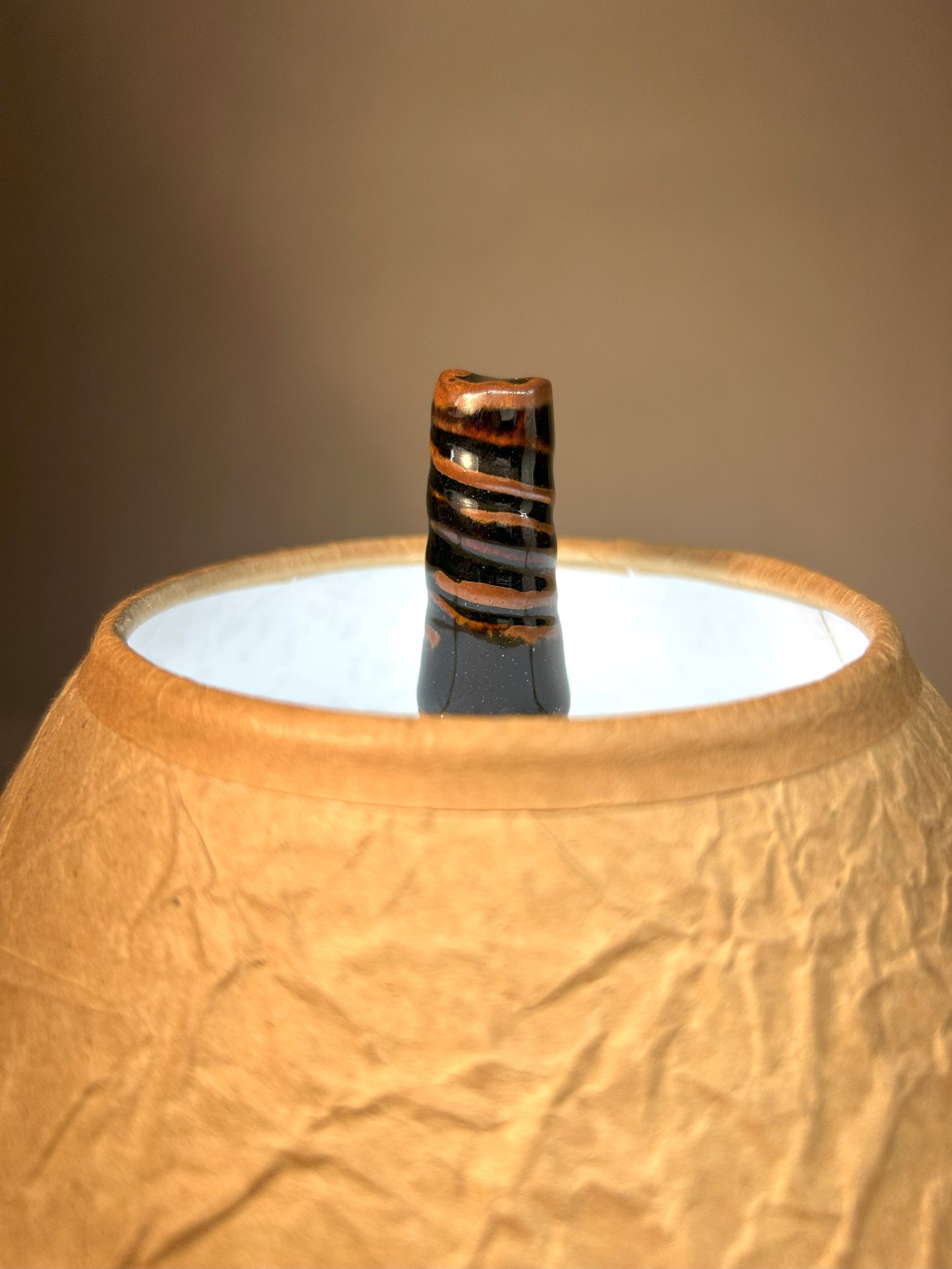 Handmade Pottery Lamp with our Midnight Mountain Glaze