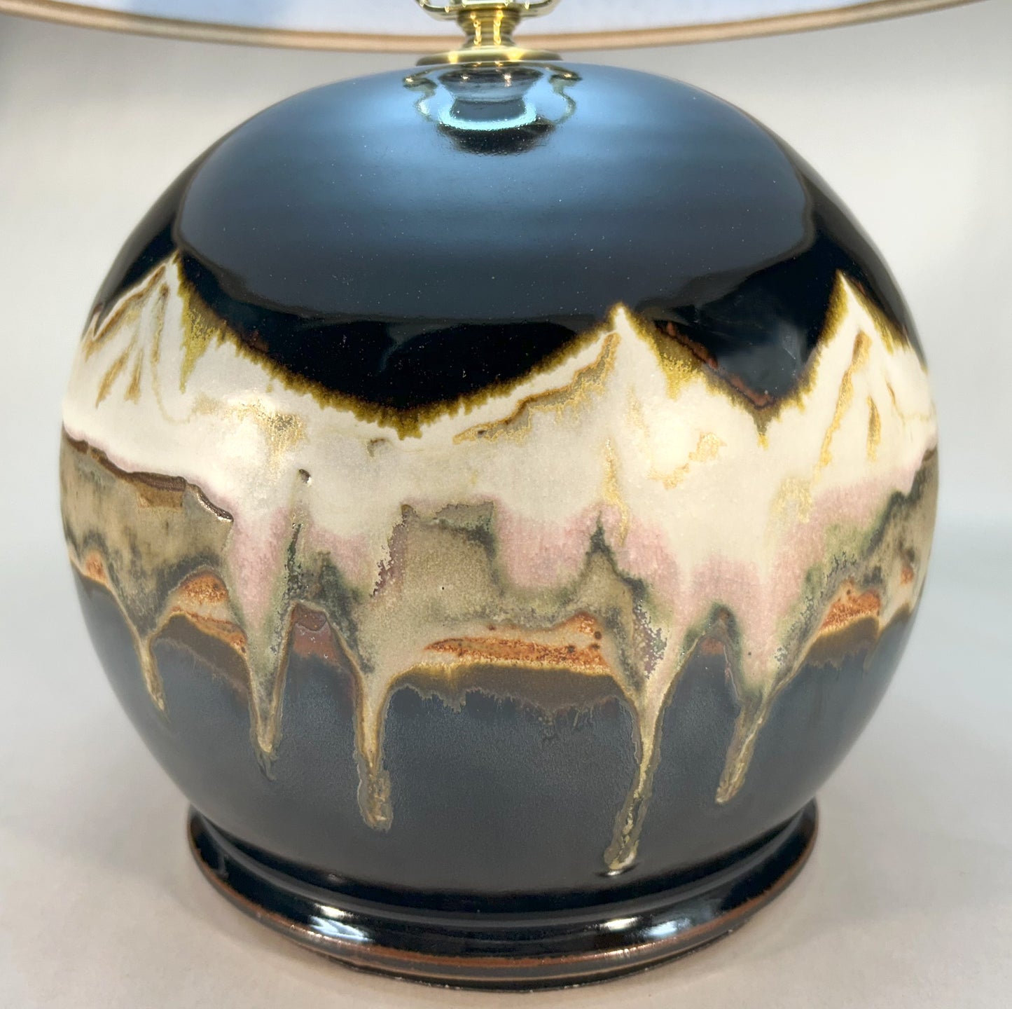 Handmade Pottery Lamp with our Midnight Mountain Glaze