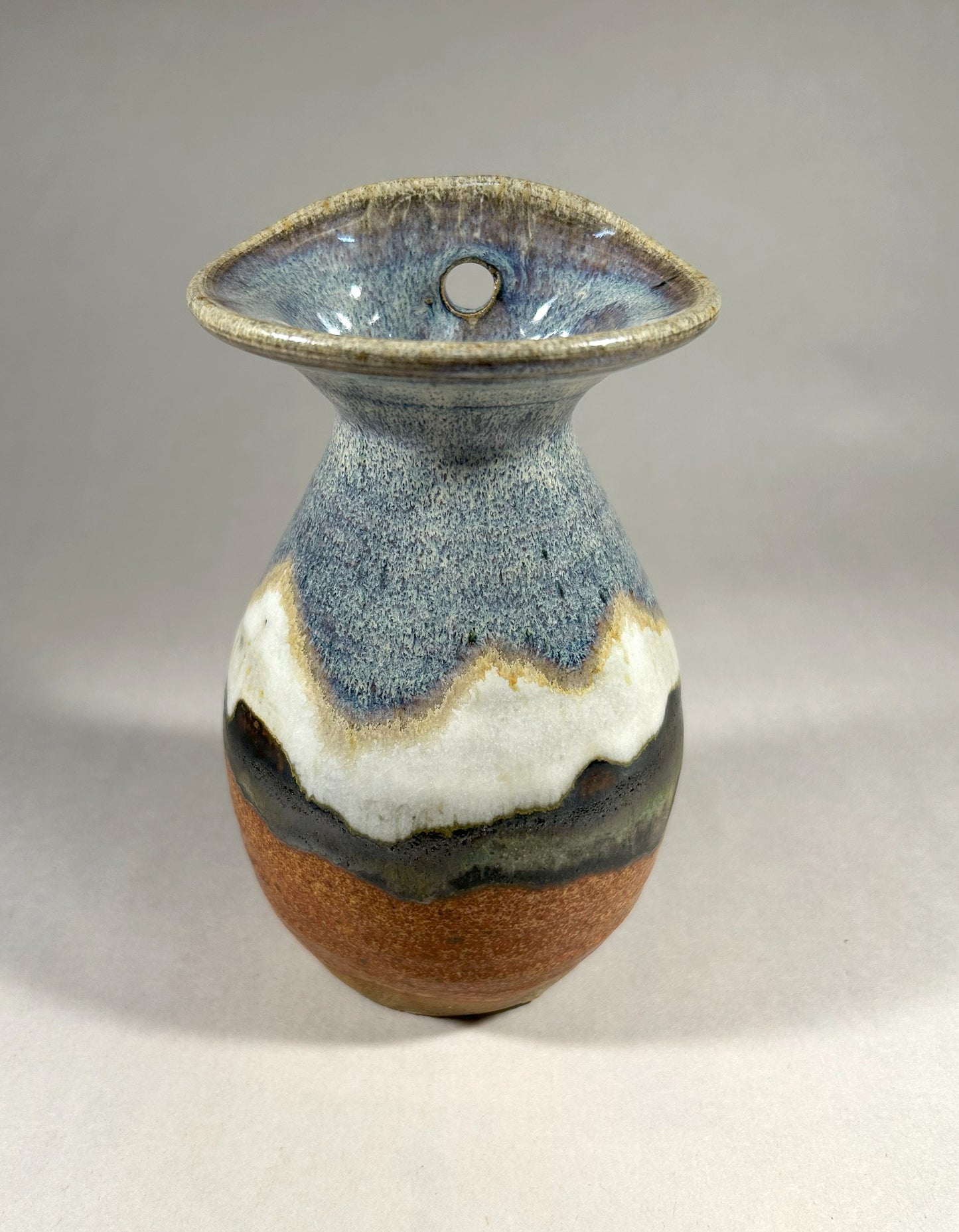 Pottery Wall Vase - Snowy Mountain Glaze