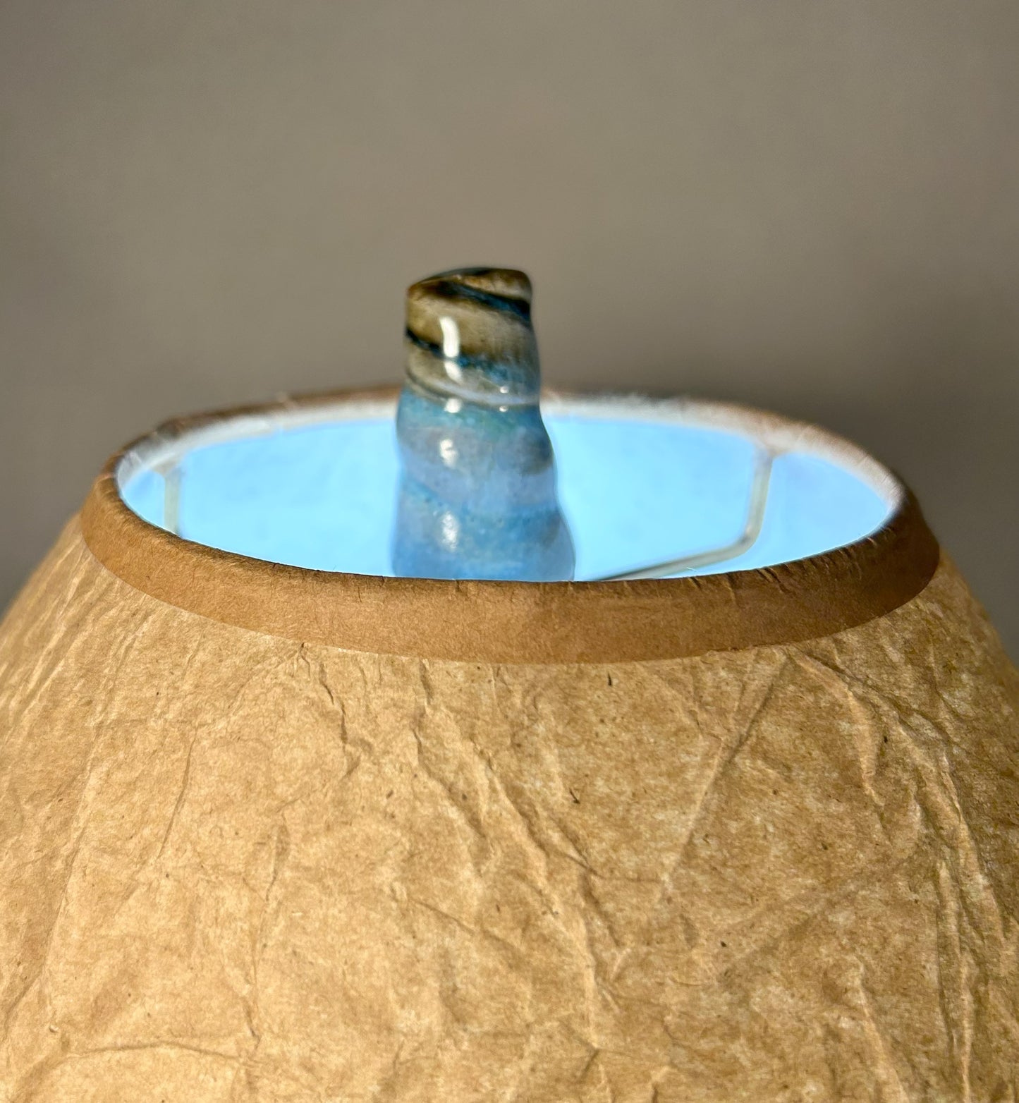 Handmade Pottery Lamp with Natural Ash Glaze – Unique Ceramic Lighting for Home Décor