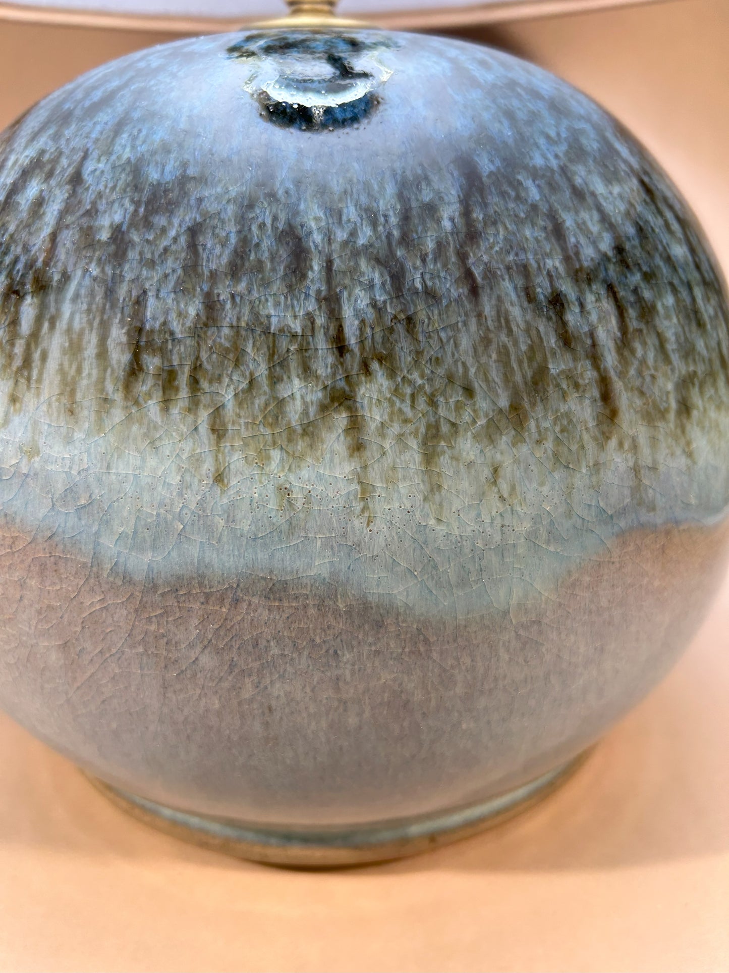 Handmade Pottery Lamp with Natural Ash Glaze – Unique Ceramic Lighting for Home Décor