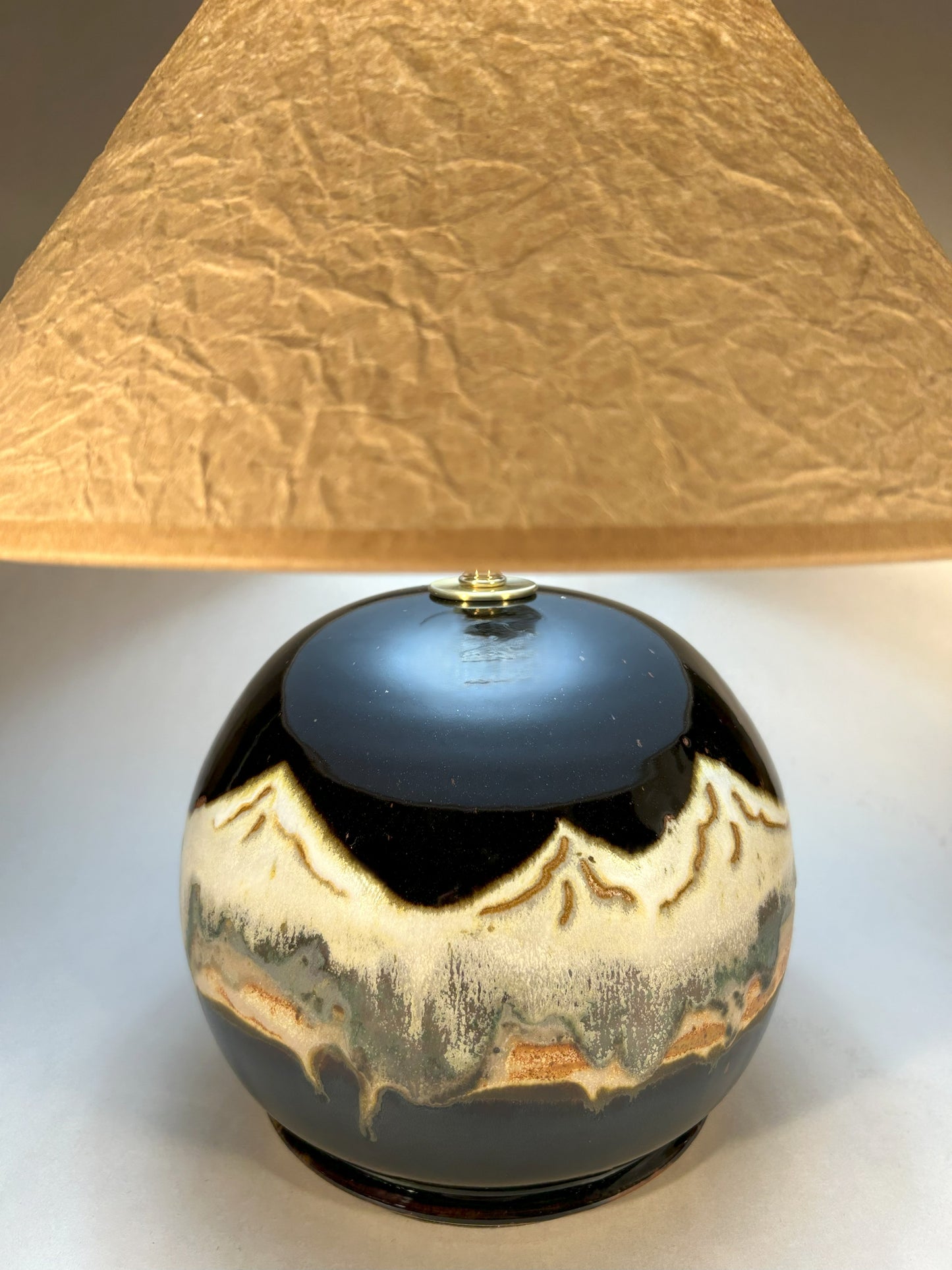 Handmade Pottery Lamp with our Midnight Mountain Glaze