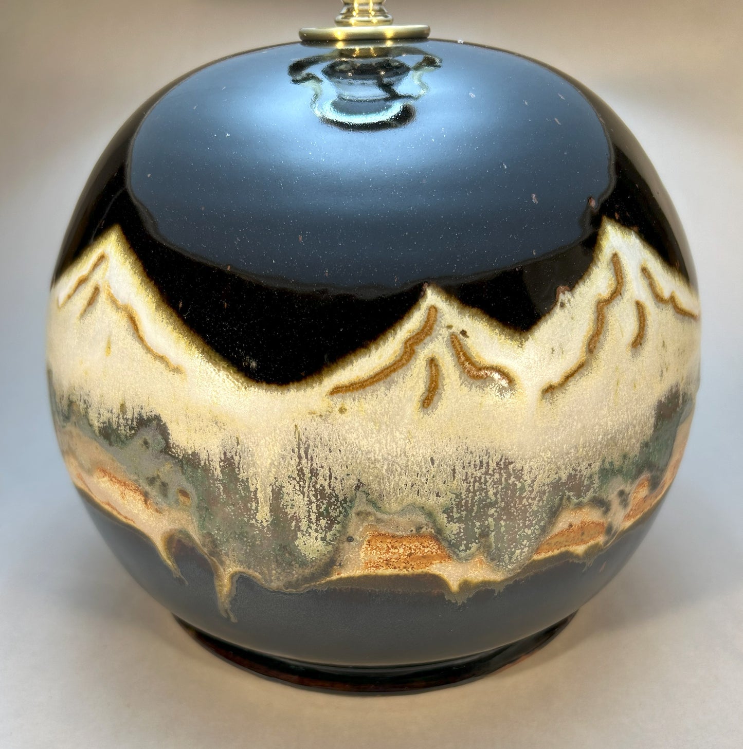 Handmade Pottery Lamp with our Midnight Mountain Glaze