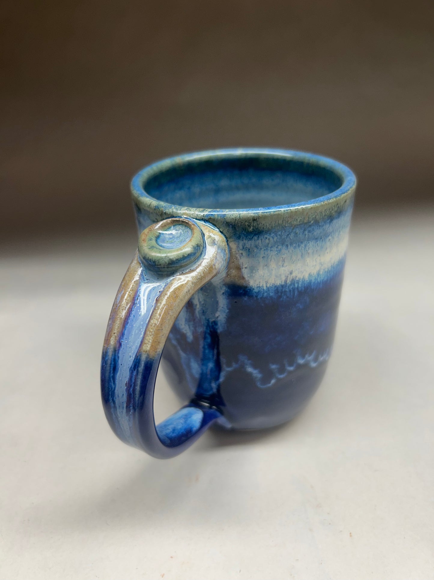 Handmade Pottery Mug with Cobalt Blue Glaze - Made in Oregon
