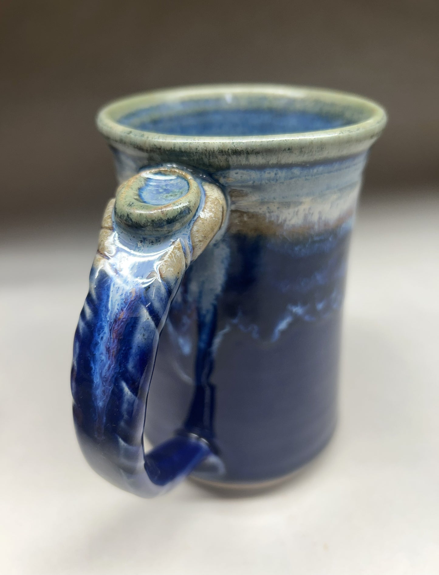 Handmade Pottery Mug with Cobalt Blue Glaze