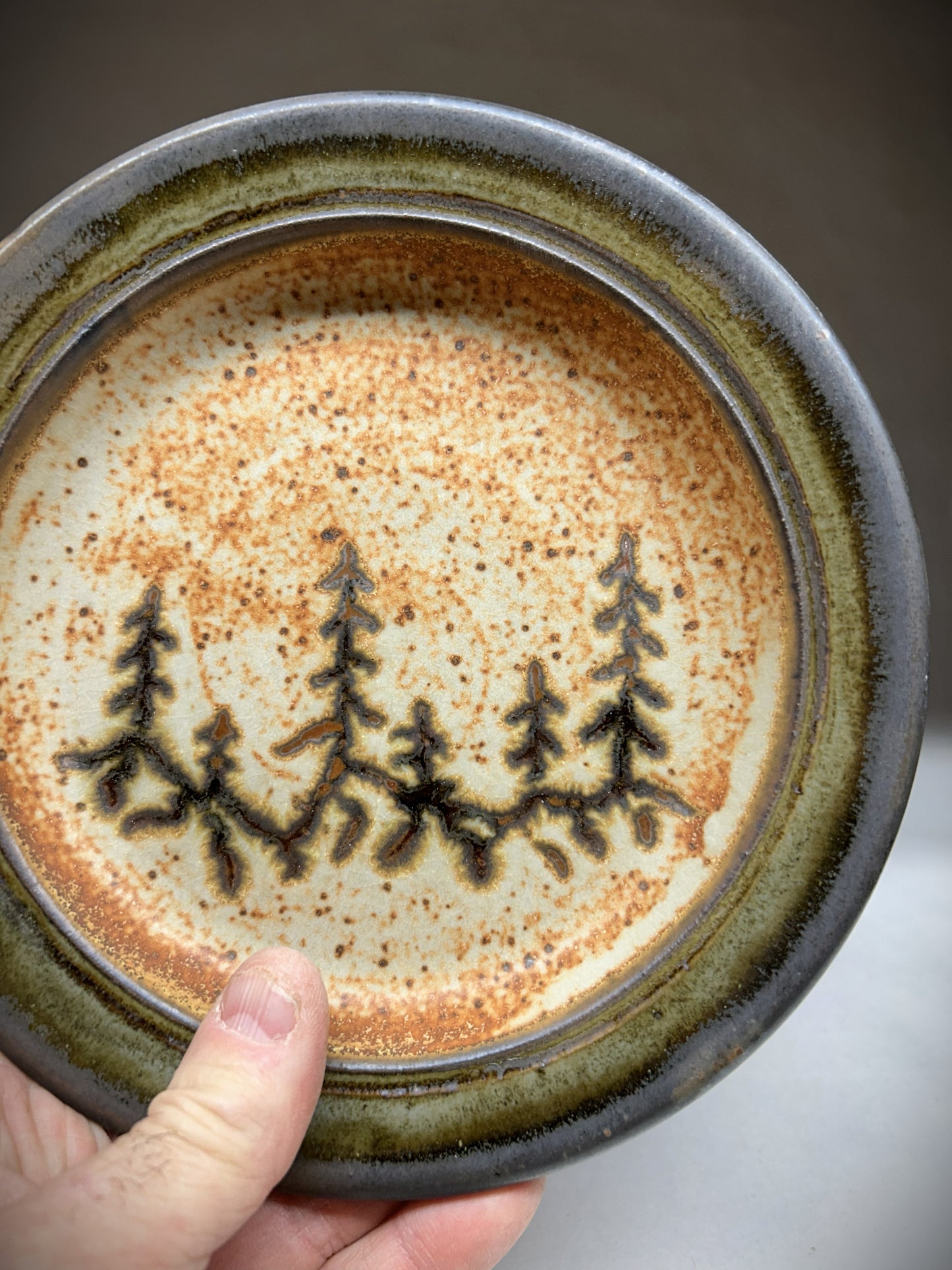 Handmade Pottery Dessert Plate – Lodge Pole Tree Glaze
