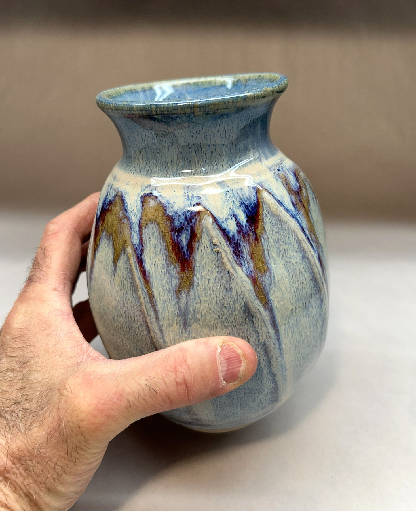 Faceted Handmade Pottery Vase