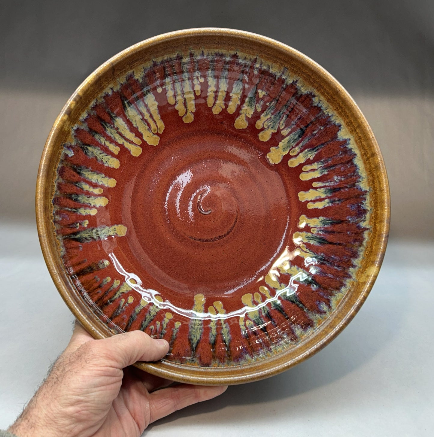 Handcrafted Copper Red Pottery Bowl – Perfect for Serving & Entertaining