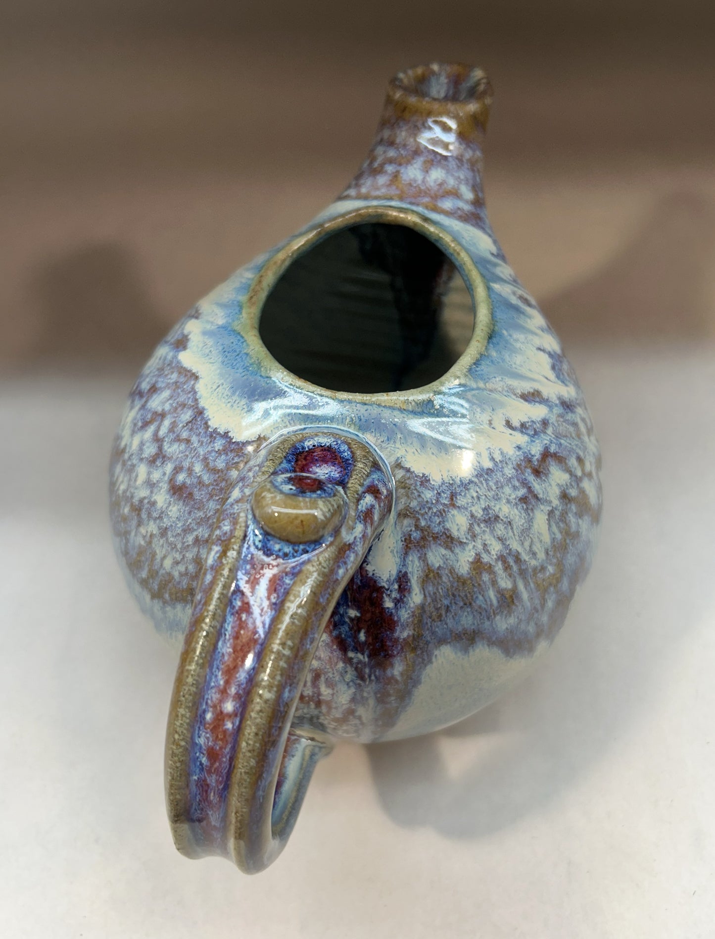 Handmade Pottery Water Pitcher - Electric Blue Glaze