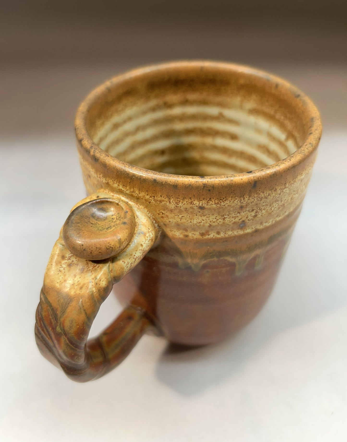 Handmade Pottery Coffee Mug - Shanner red Glaze