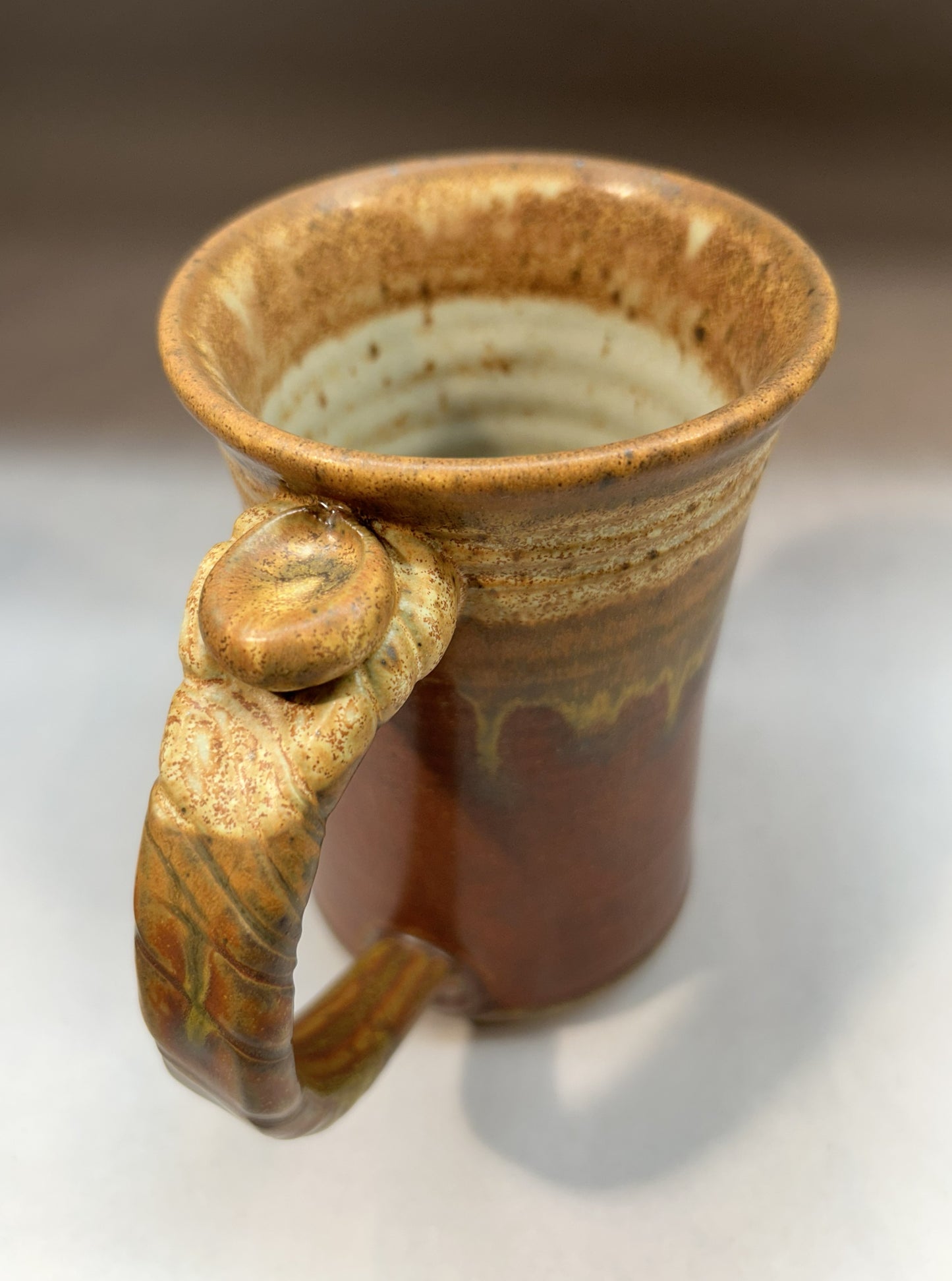 Handmade Pottery Mug with Shanner red Glaze - 20oz