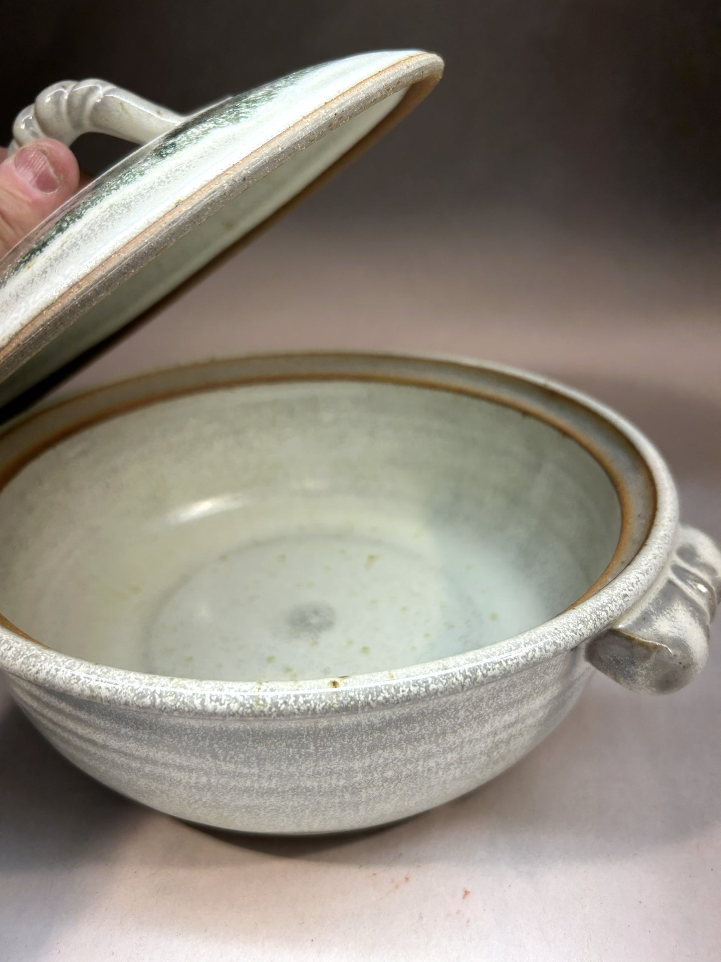 Handmade Pottery Lidded Casserole - Trout green glaze - Serving Ware