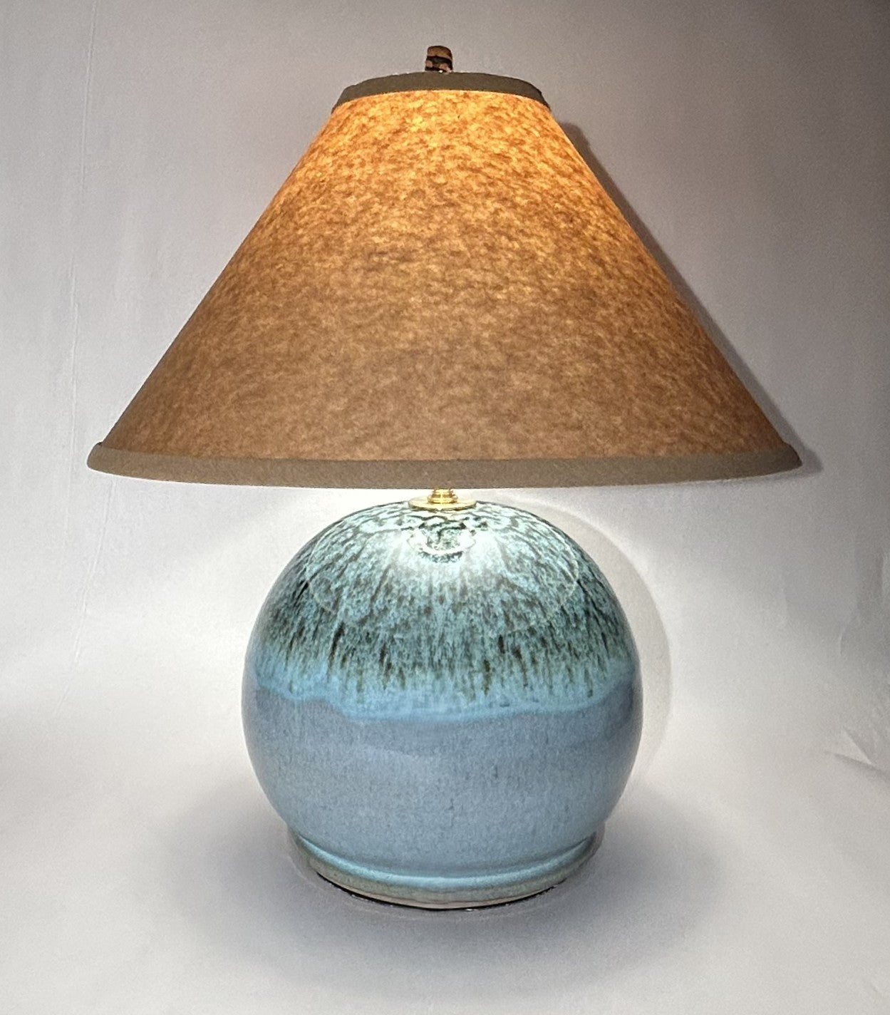 Handmade Pottery Lamp with Natural Ash Glaze – Unique Ceramic Lighting for Home Décor