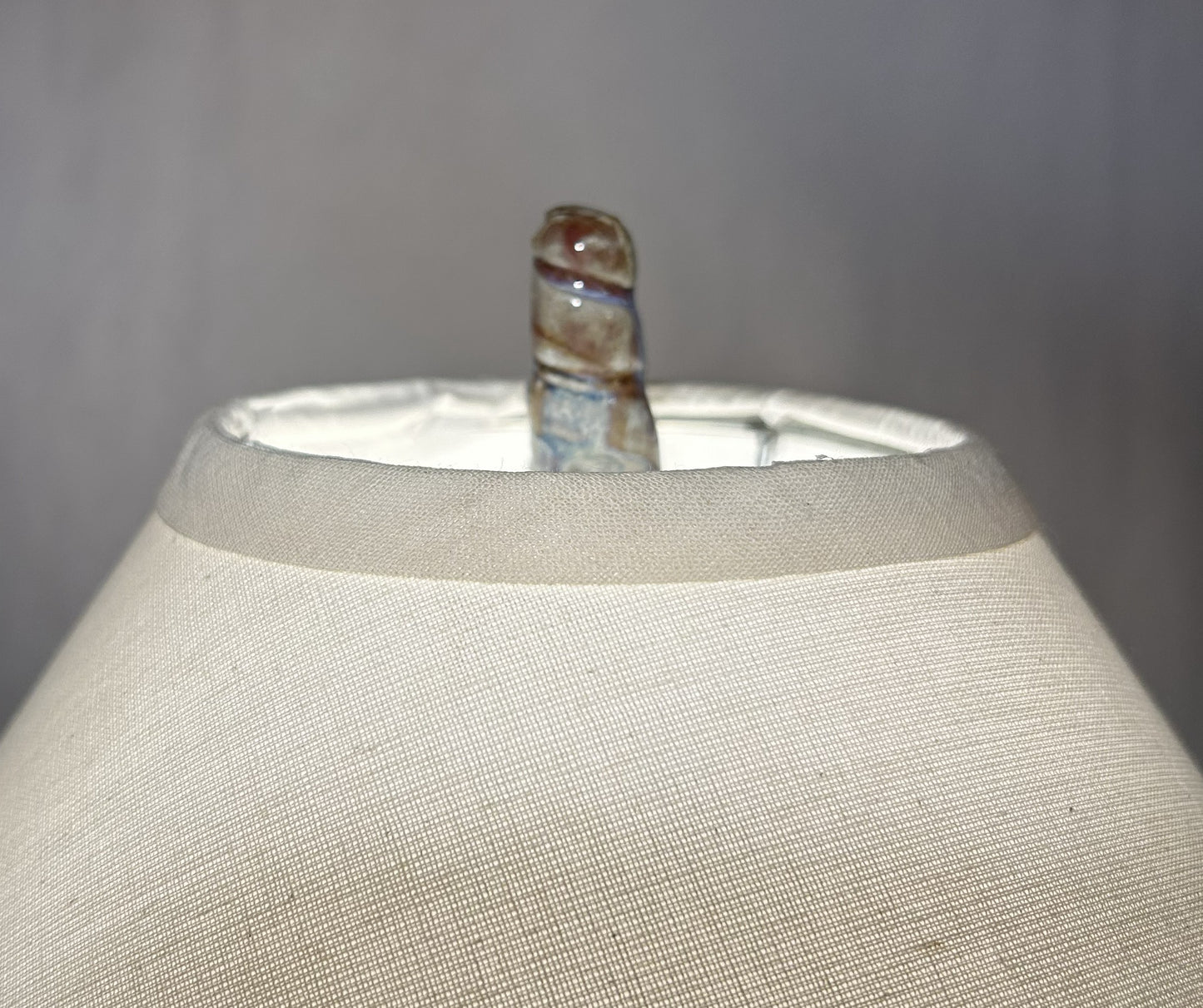 Handmade Pottery Lamp with Purple-Blue Glaze – Unique Ceramic Table Lamp for Home Decor