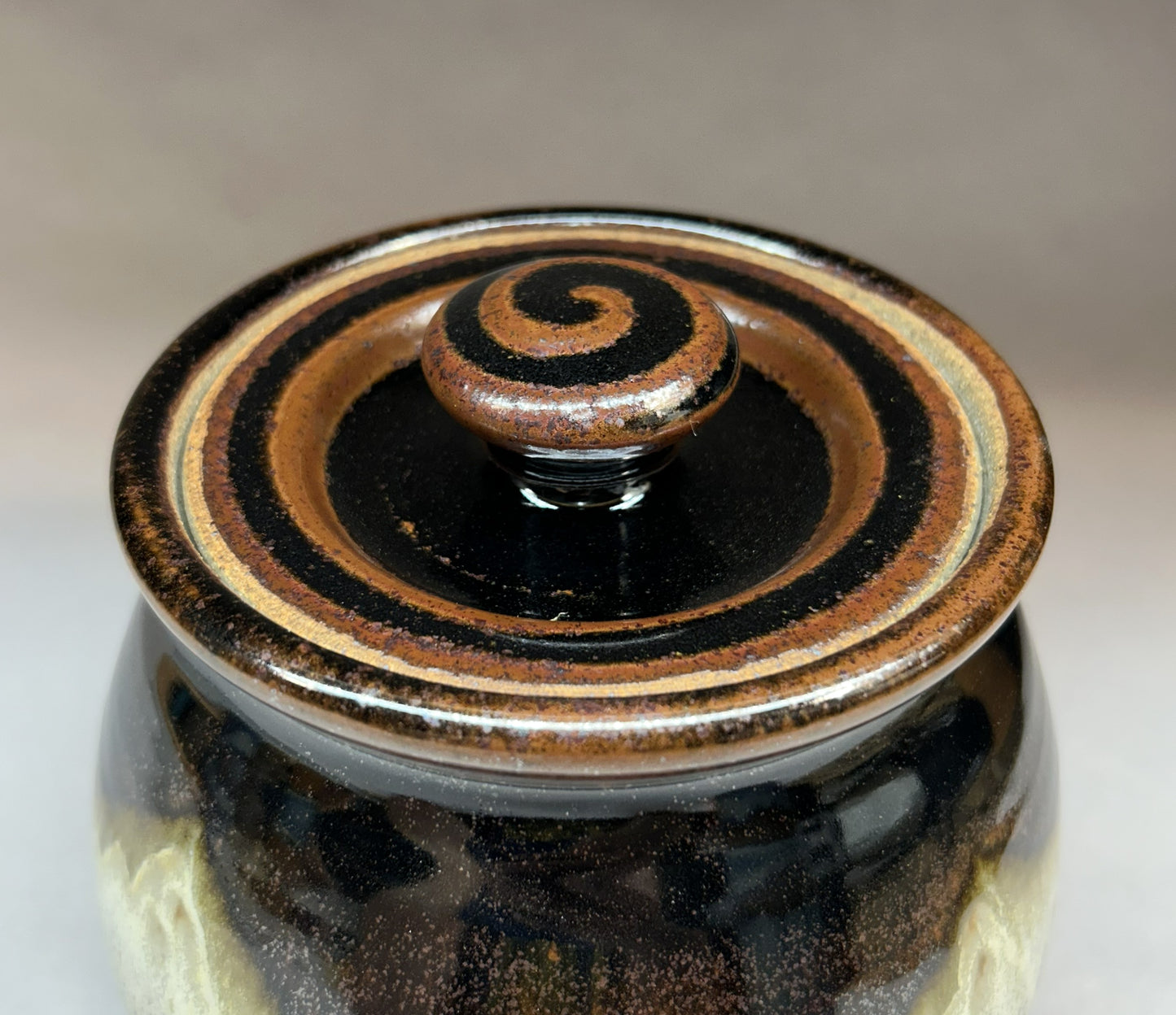 Handmade Pottery Jar - Midnight Mountain Glaze