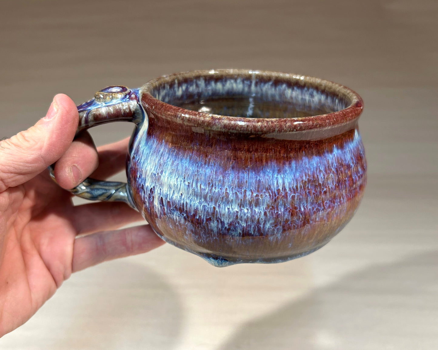 Handled Pottery Soup Bowl