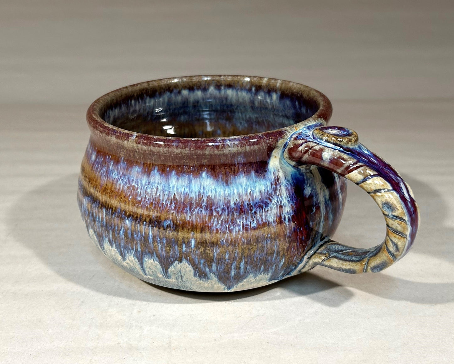 Handled Pottery Soup Bowl