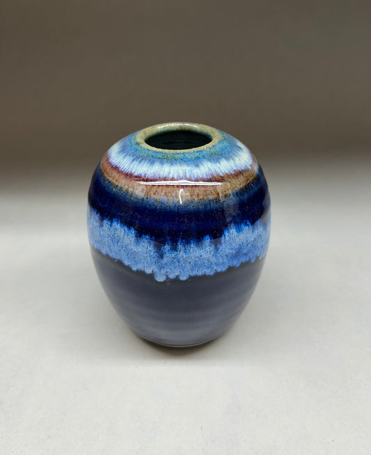Pottery Vase with pin frog - Made in Oregon - Ikebana