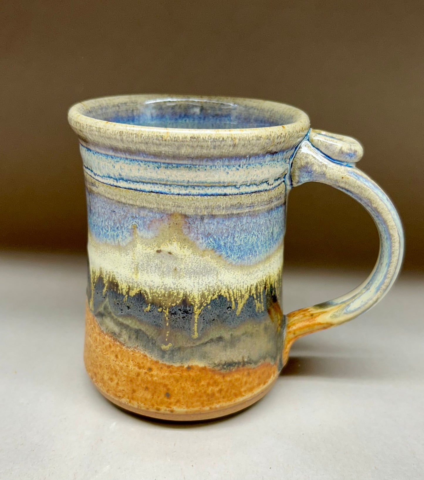 Pottery Mug with Snowy Mountain Glaze