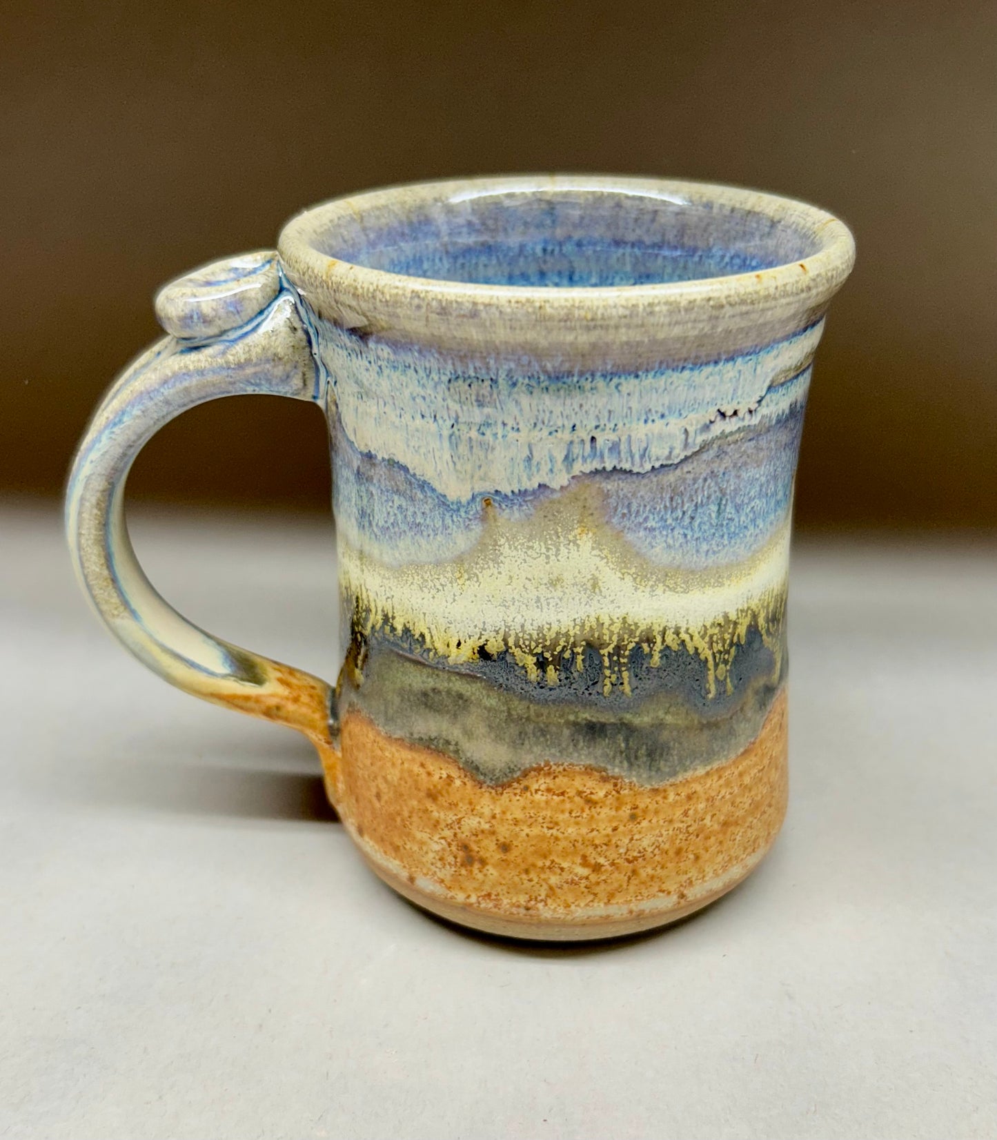 Pottery Mug with Snowy Mountain Glaze