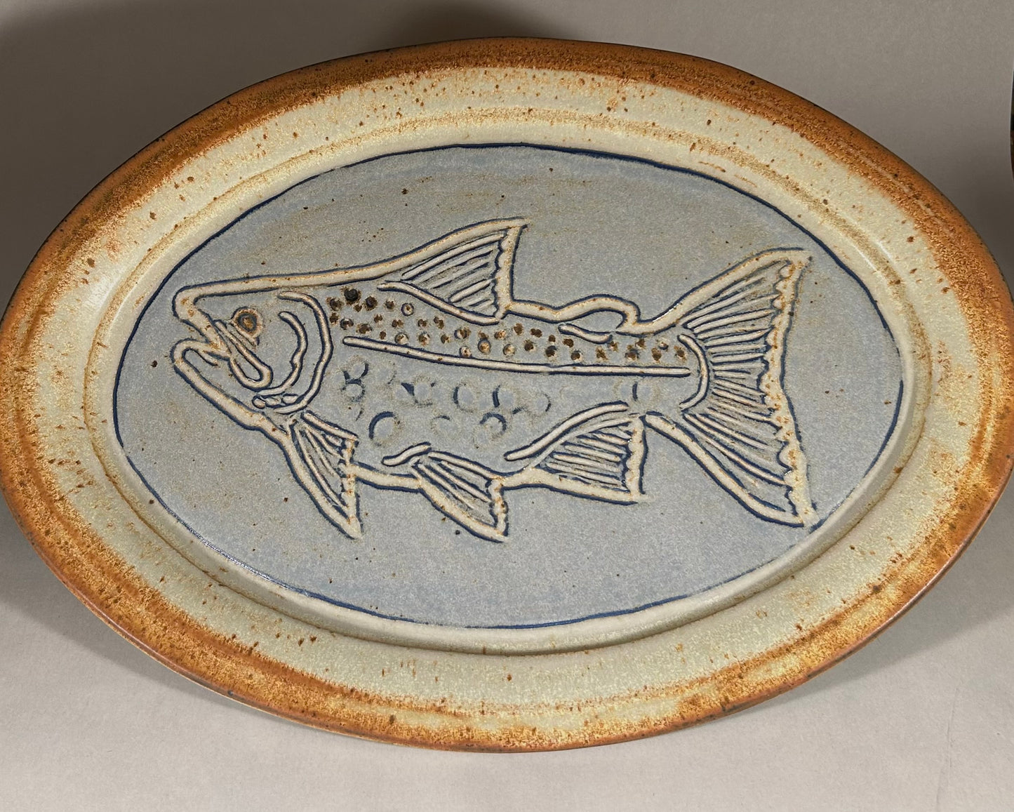 Stoneware Fish Platter - Oval Serving Platter